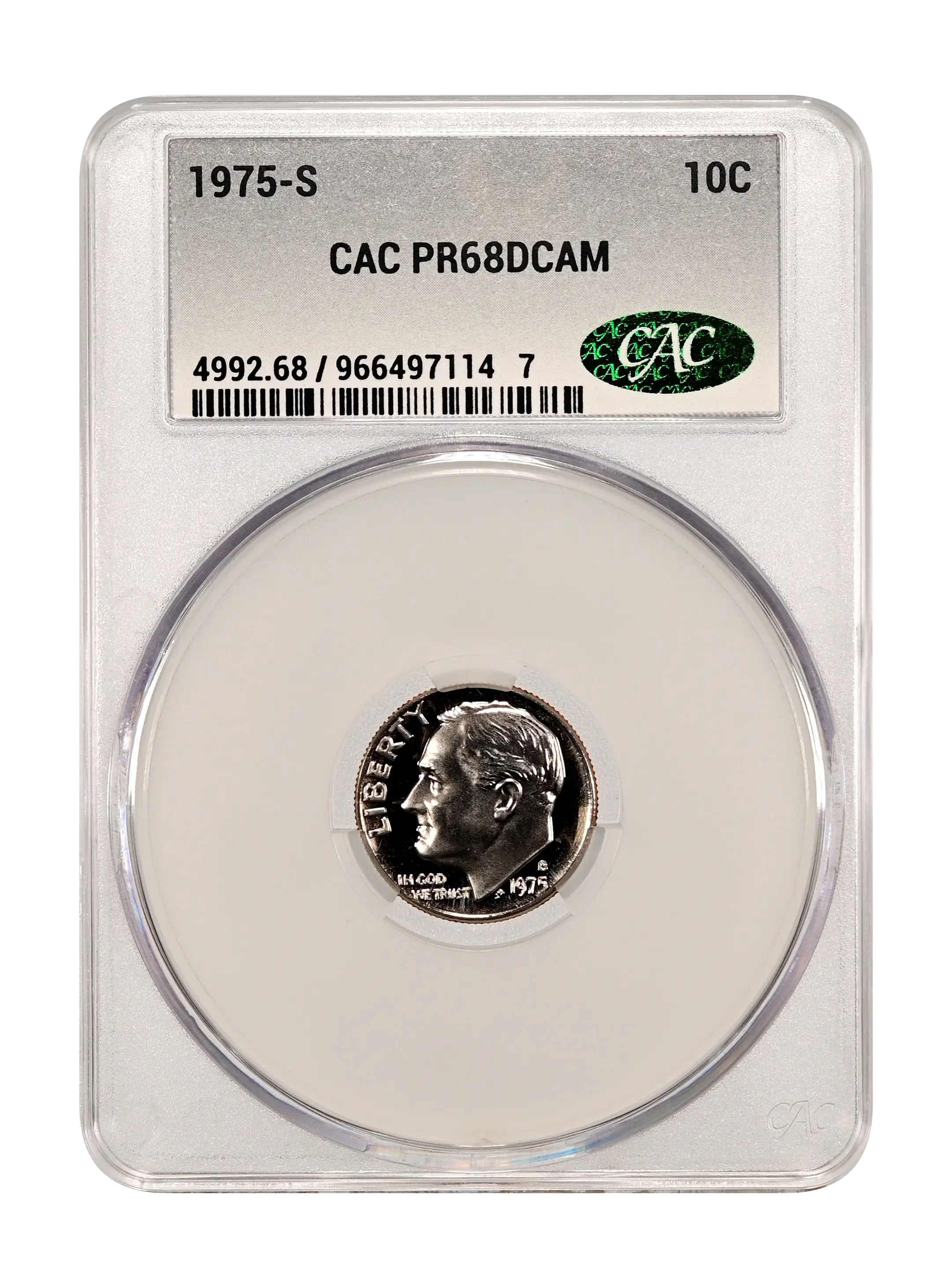 1975 Roosevelt Dime, Proof Values & Prices | Greysheet