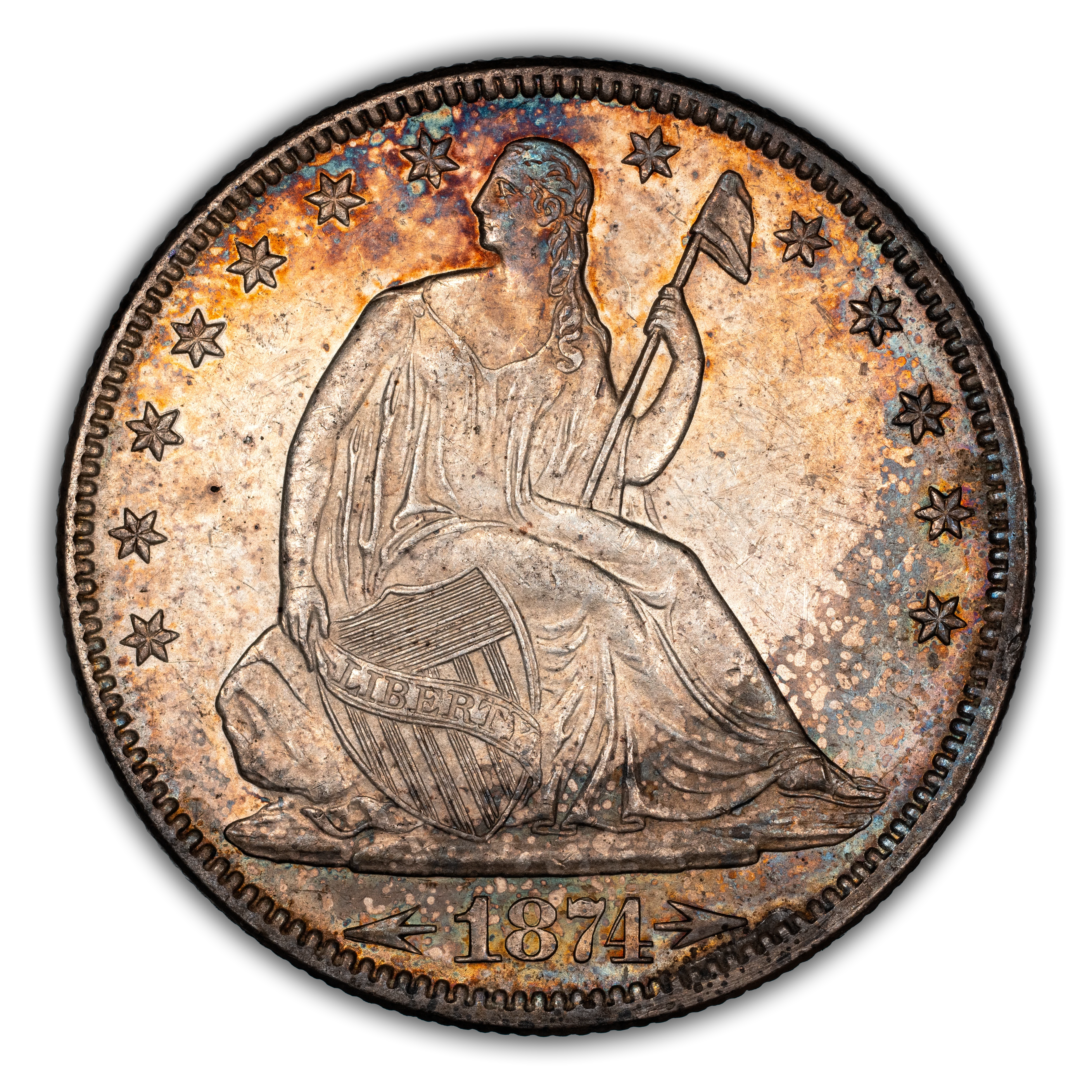 1874年 シーッティドリバティ50セント 1874年 シーッティドリバティ50