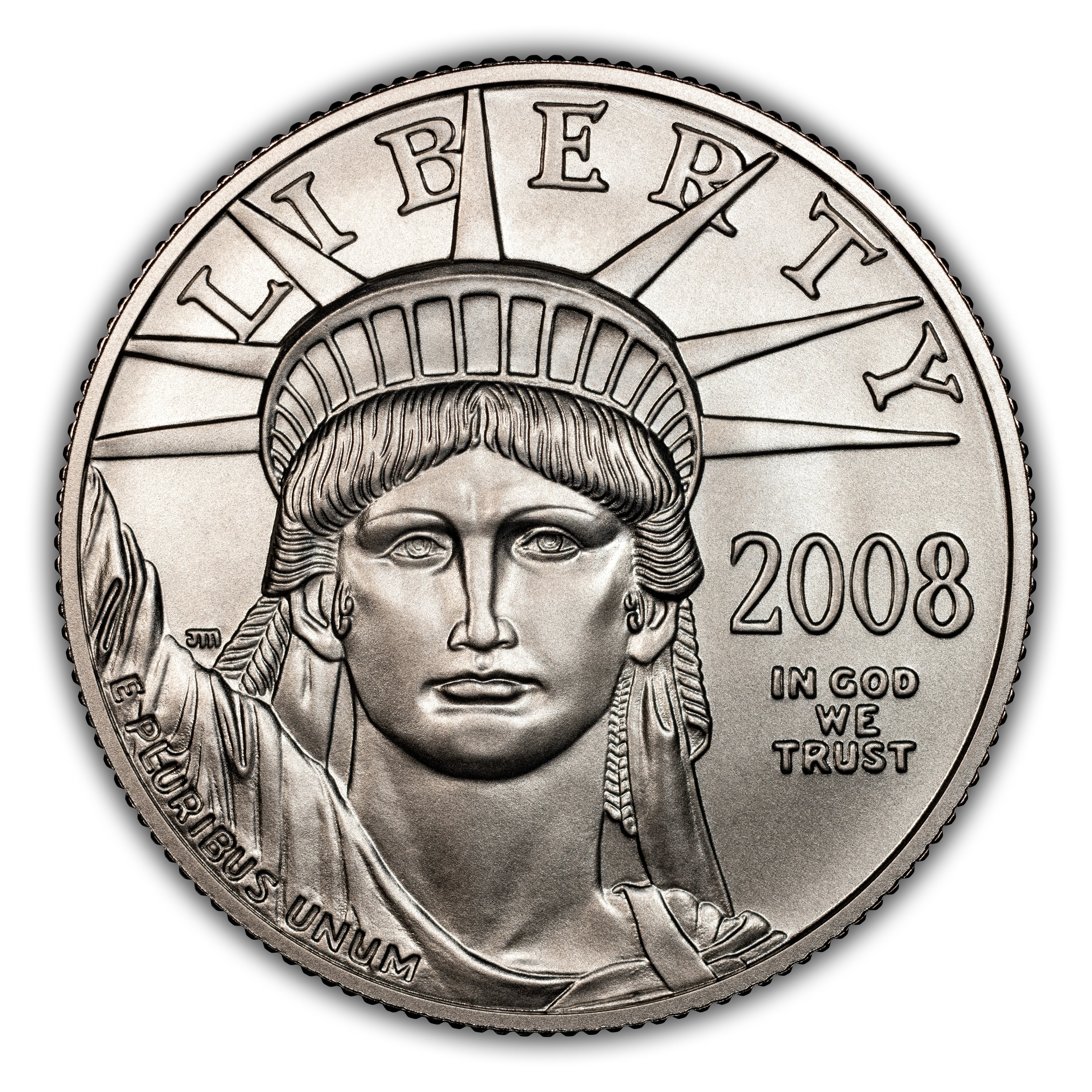 2008-W P$50 Platinum Eagle, Burnished MS