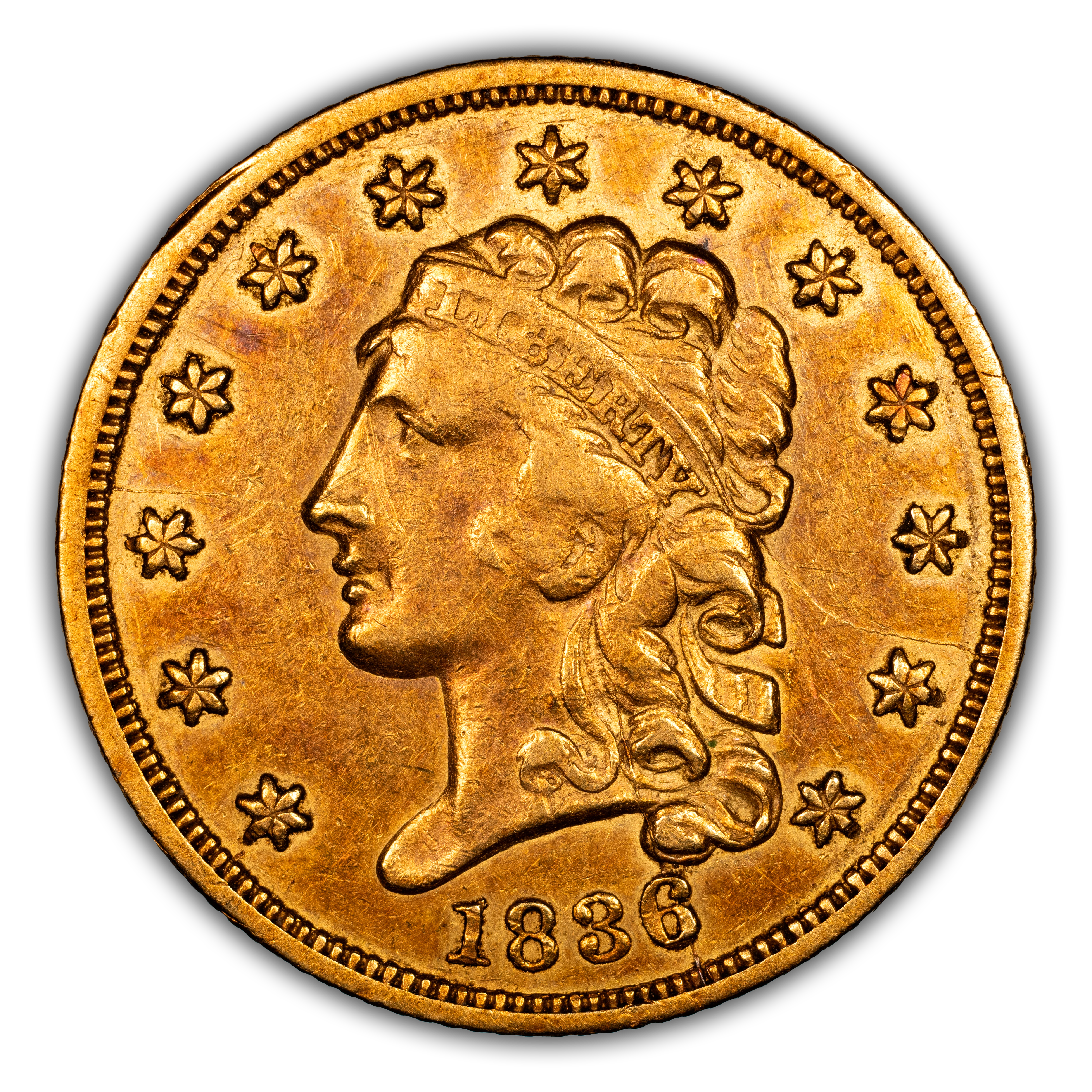 1836 $2 1/2 Block 8, HM-7 MS