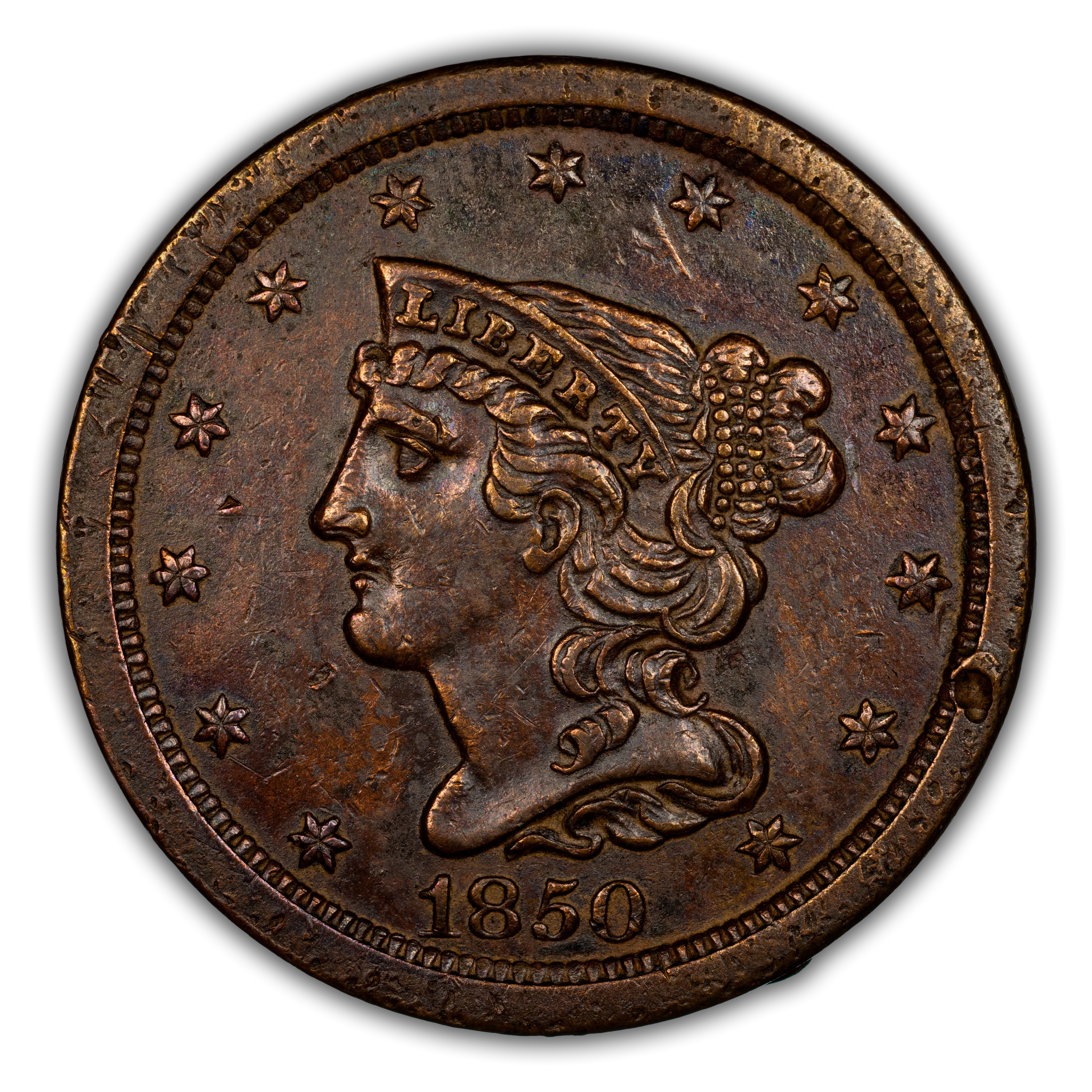 1850 Braided Hair Half Cent Values & Prices | Greysheet