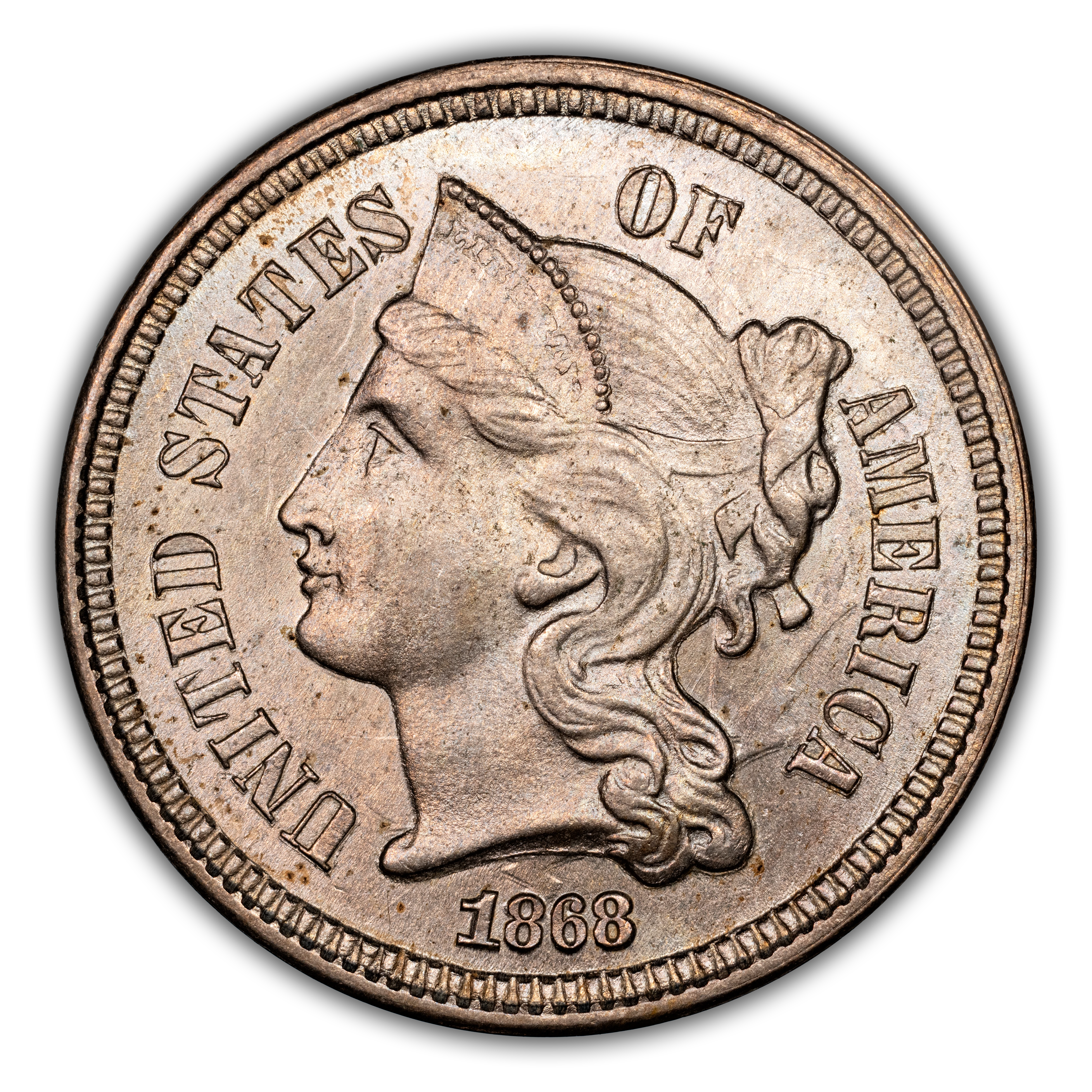 1868 3 Penny Nickel Mint State (MS) Pricing Guide | The Greysheet