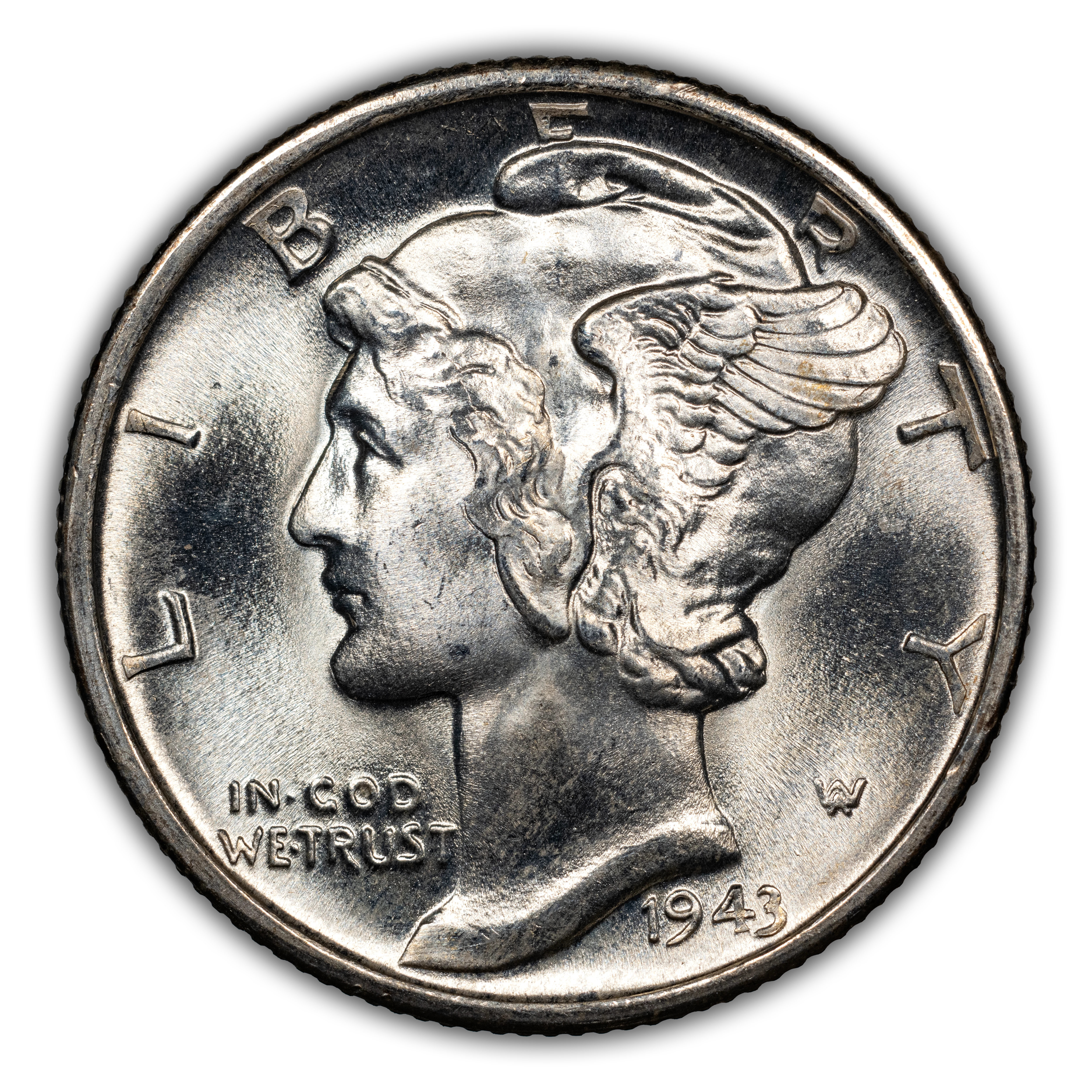 1943-D/D 10c Repunched Mintmark, FS-501 MS FB