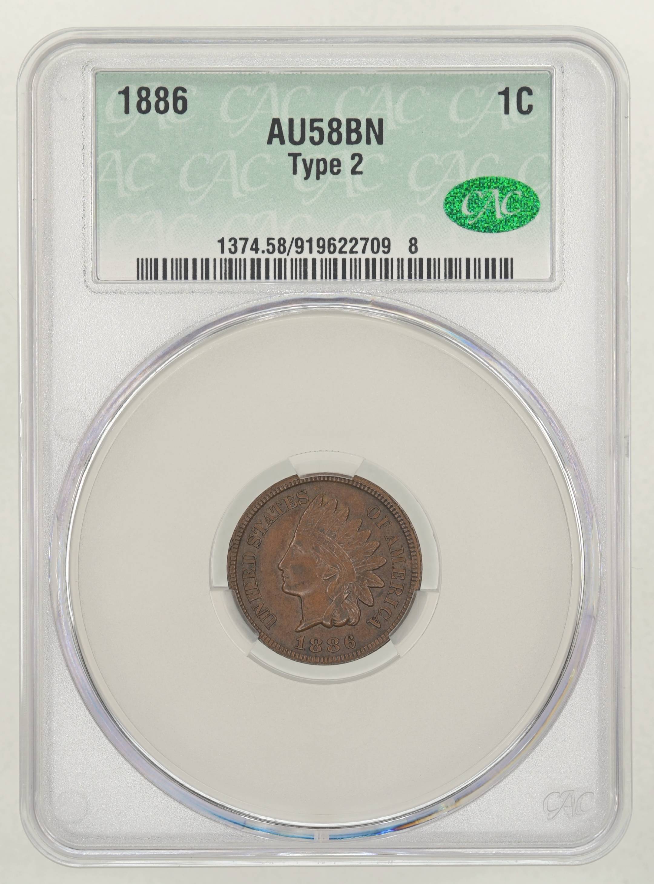 1886 1c Type 2 MS BN