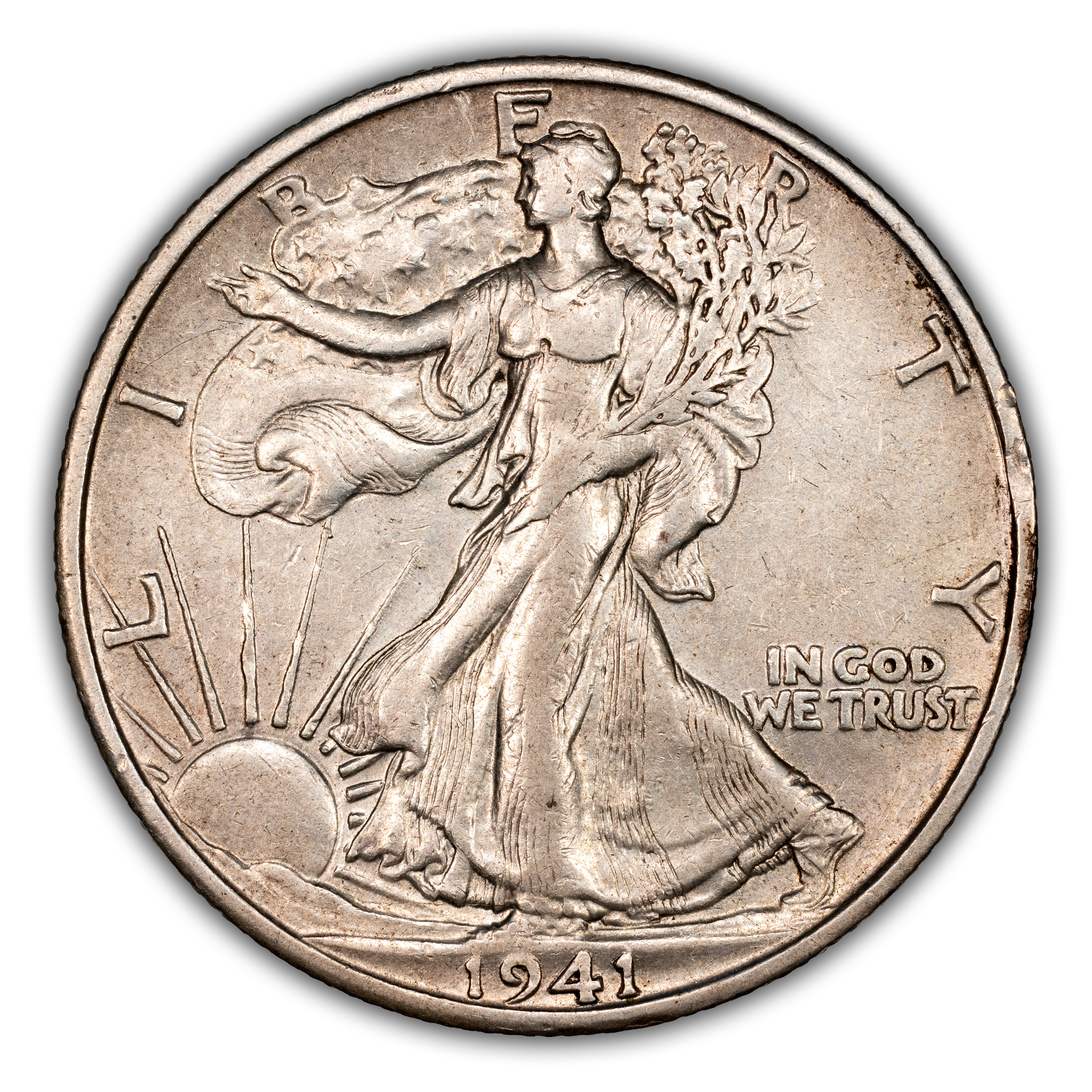 入手困難！デッドストック！　Baghera 1941 クラシックホワイト 1941 S Walking Liberty Half Dollar Mint State (MS) Pricing