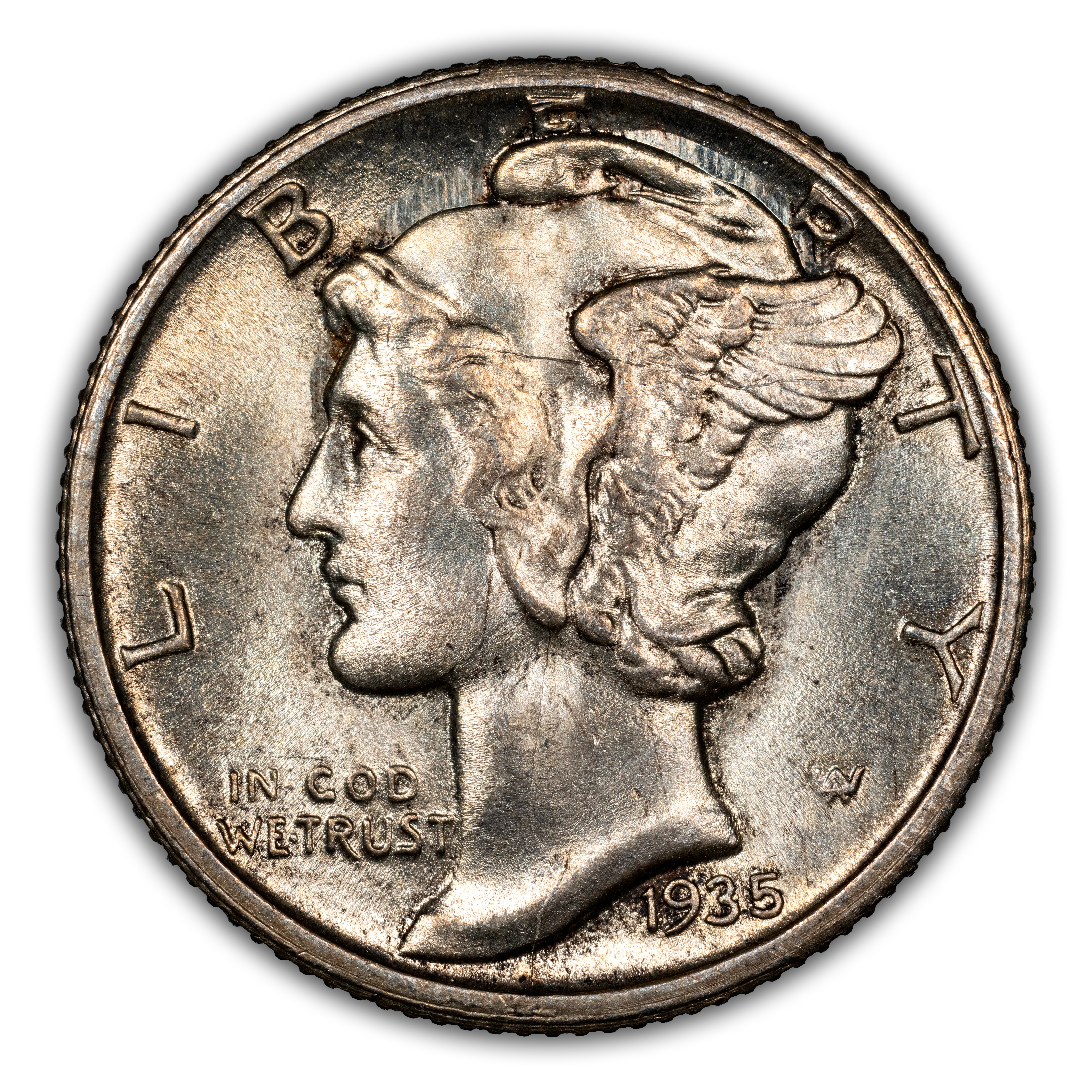 1935-S/S 10c Repunched Mintmark, FS-501 MS