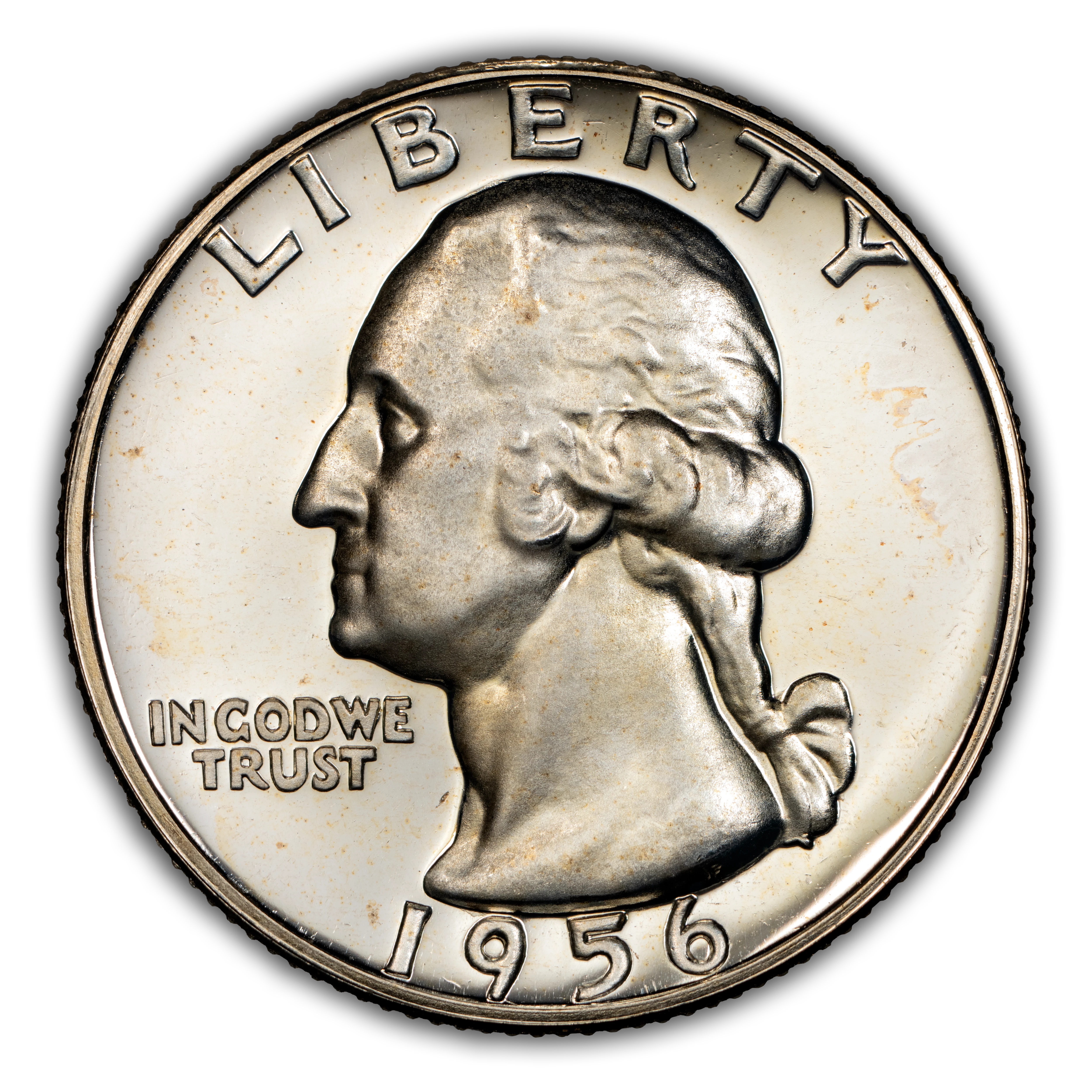 1956 25c Reverse Die Gouge, FS-701 PR CAM