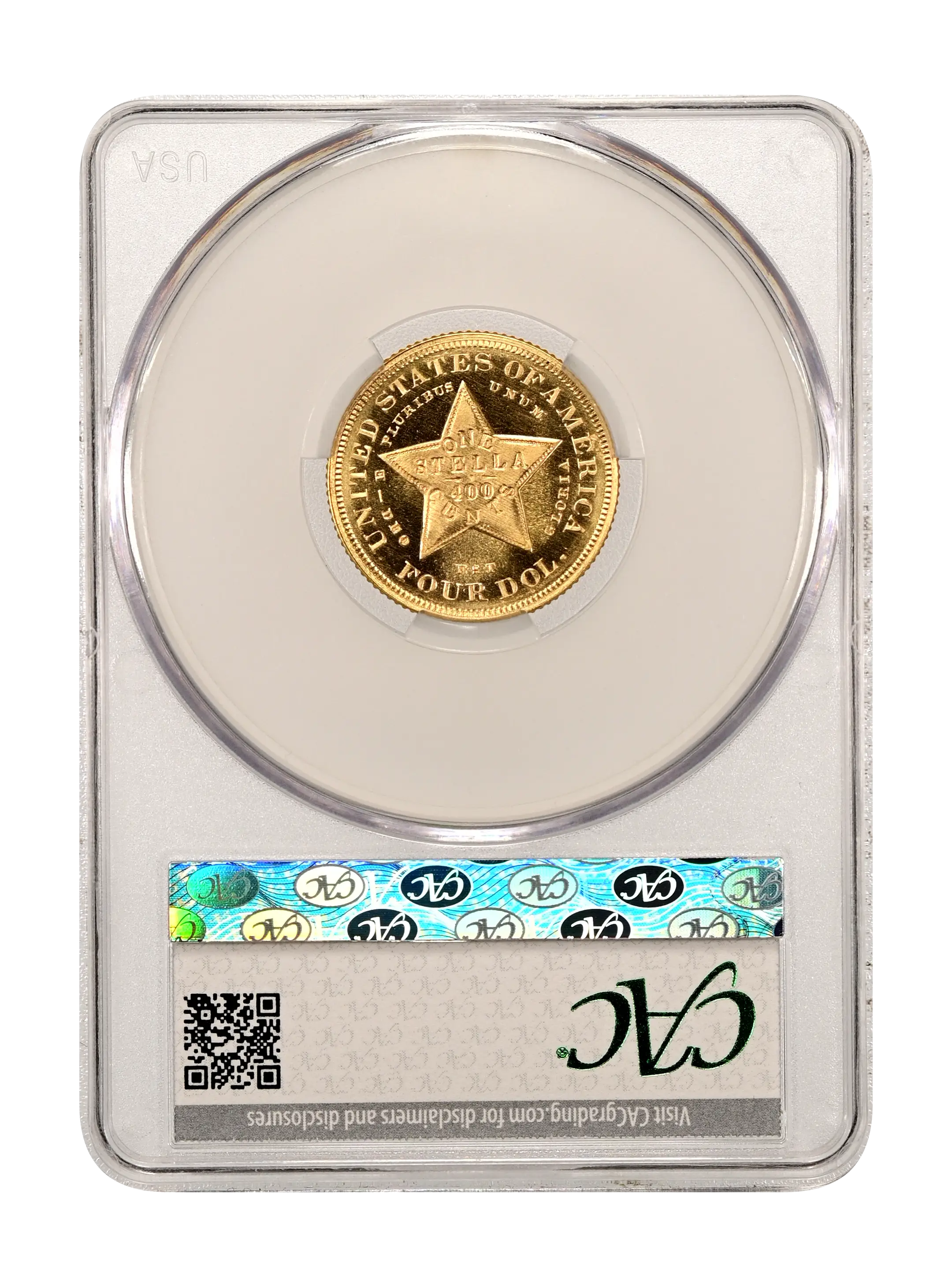 1880 $4 Stella Gold, Proof Flowing Hair DCAM Proof (PR
