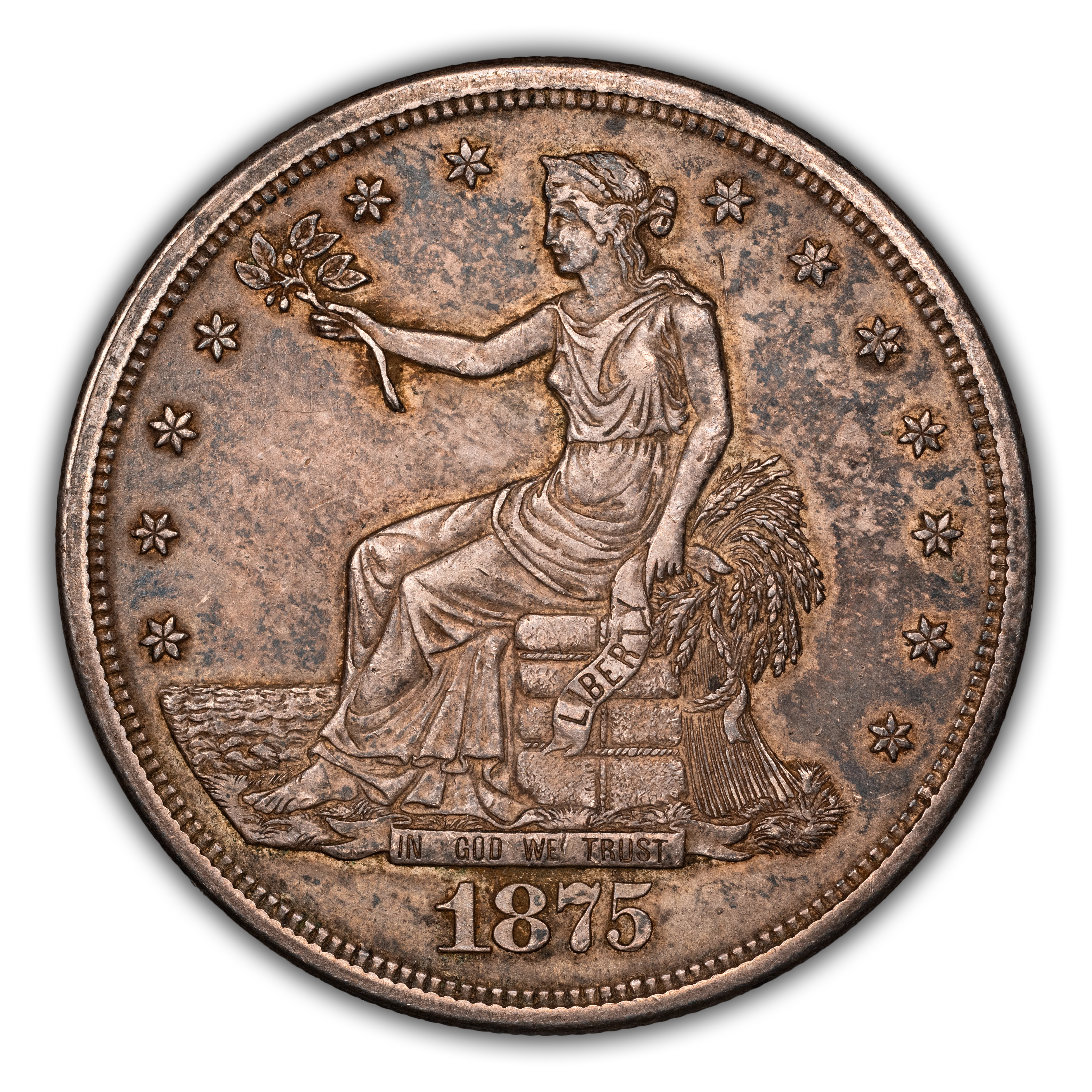 1875-S Trade$ Obverse I, Reverse I MS