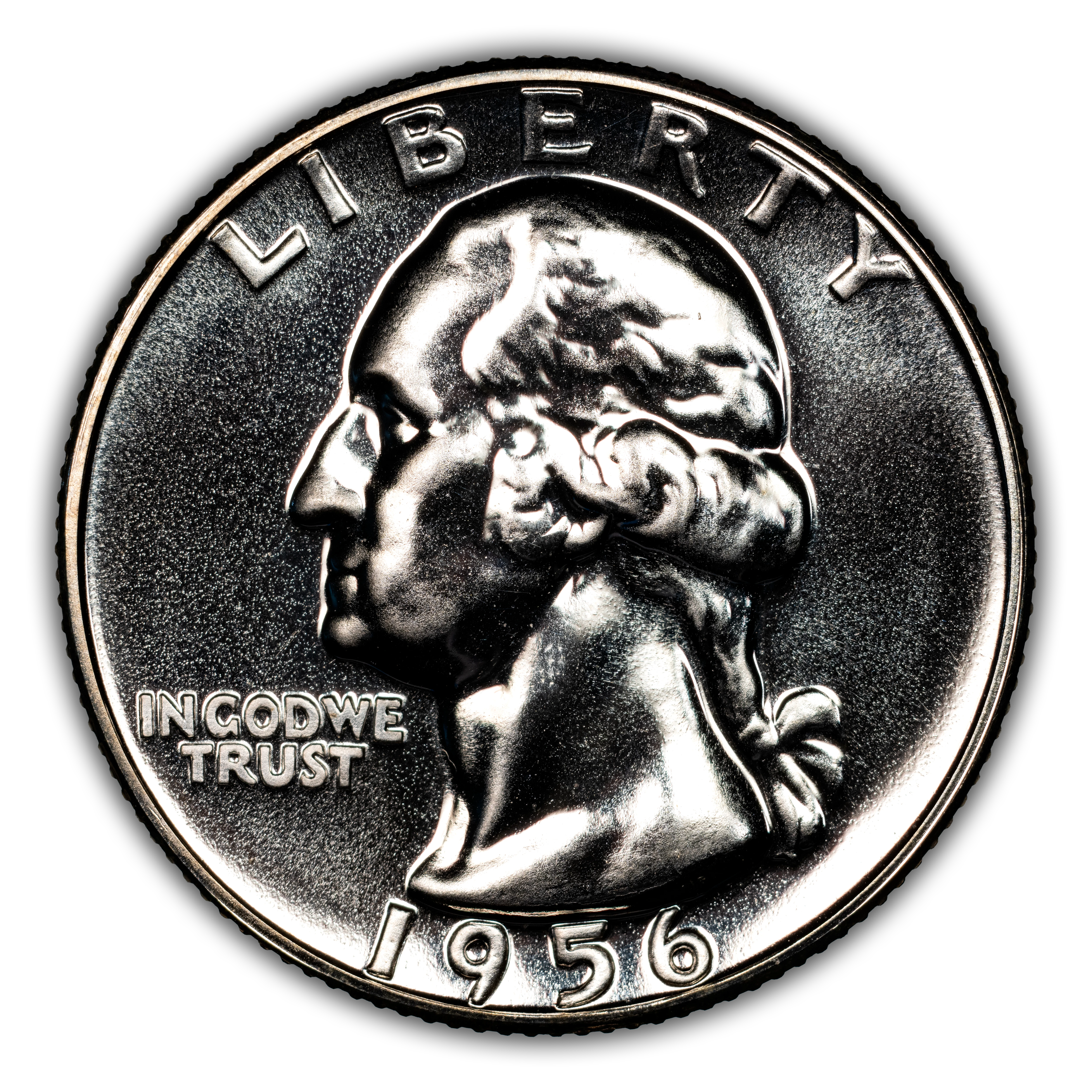 1956 25c Reverse Die Gouge, FS-701 PR