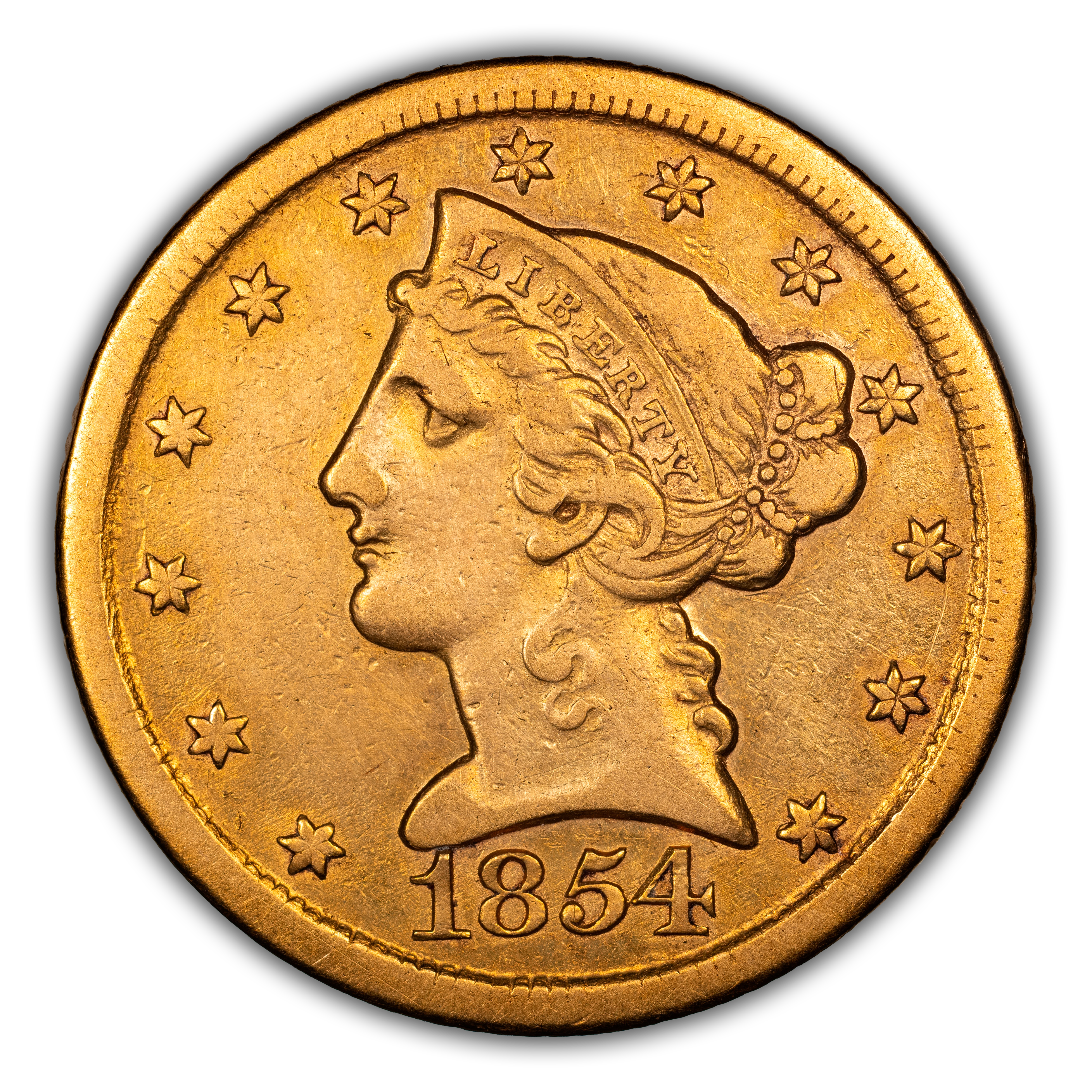 1854-D $5 Large D MS