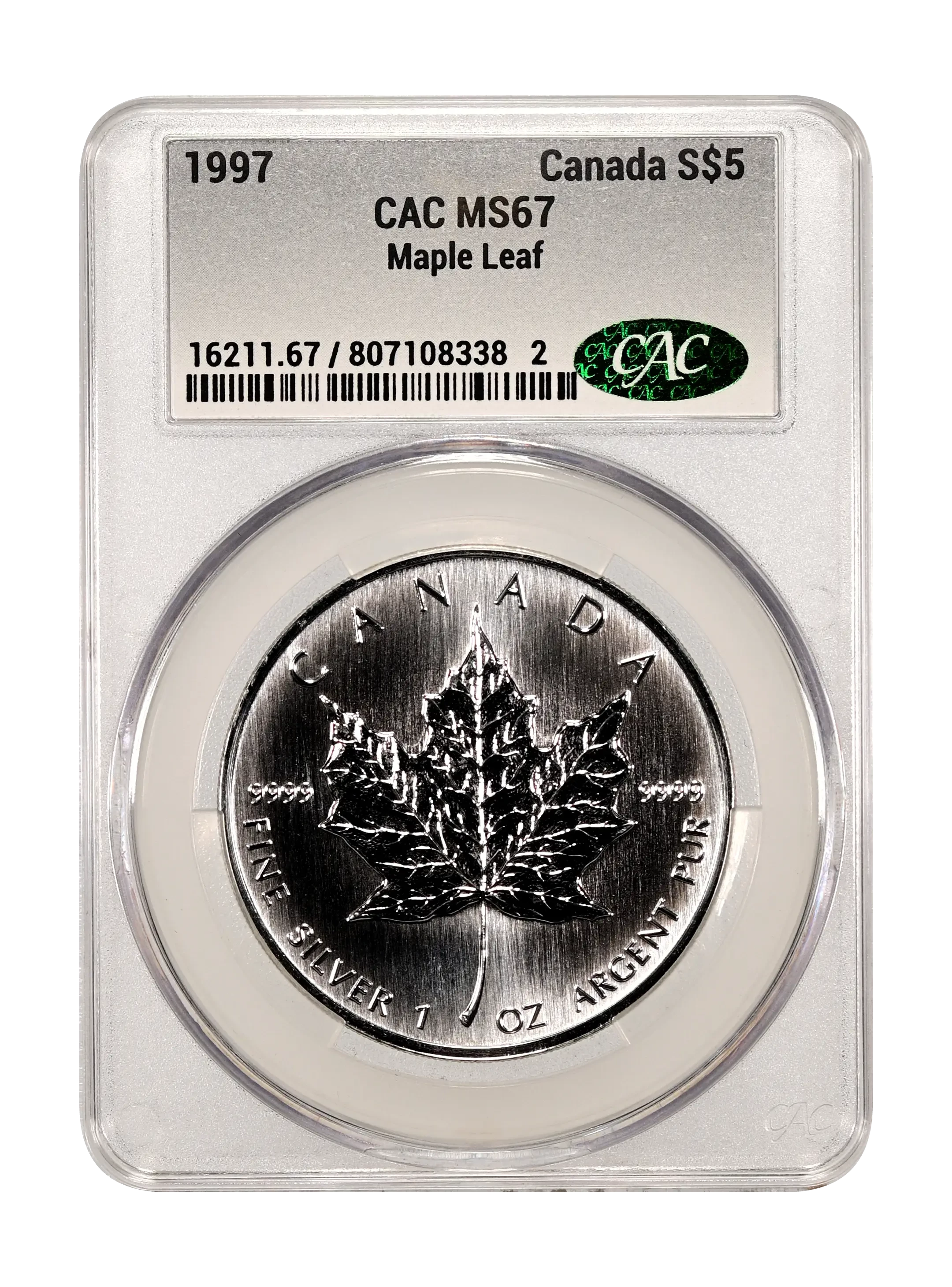 Canada 1997 Silver $5 Maple Leaf, One Ounce Coin Values & Prices