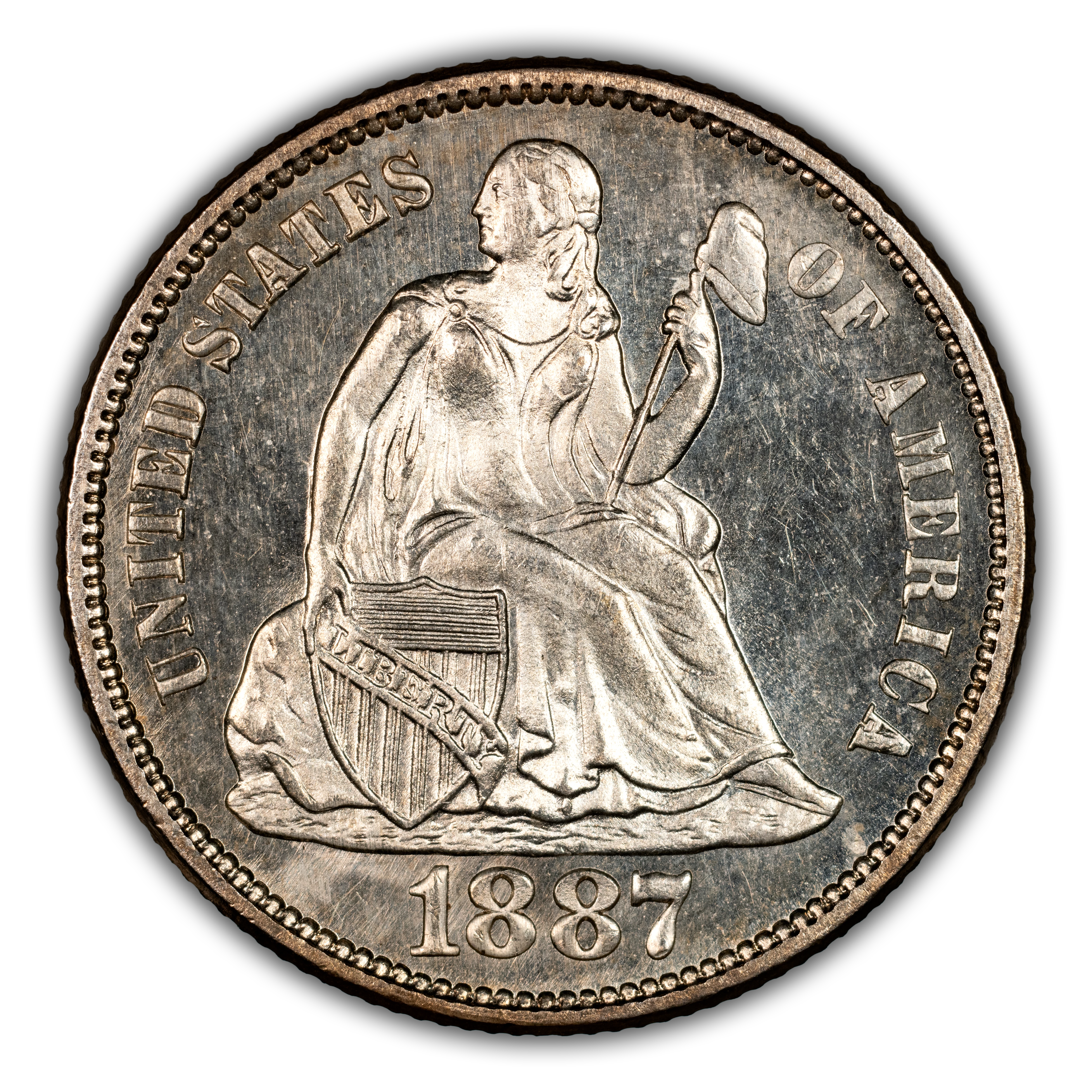 1887-S/S 10c Medium S/S, F-105, FS-501 MS