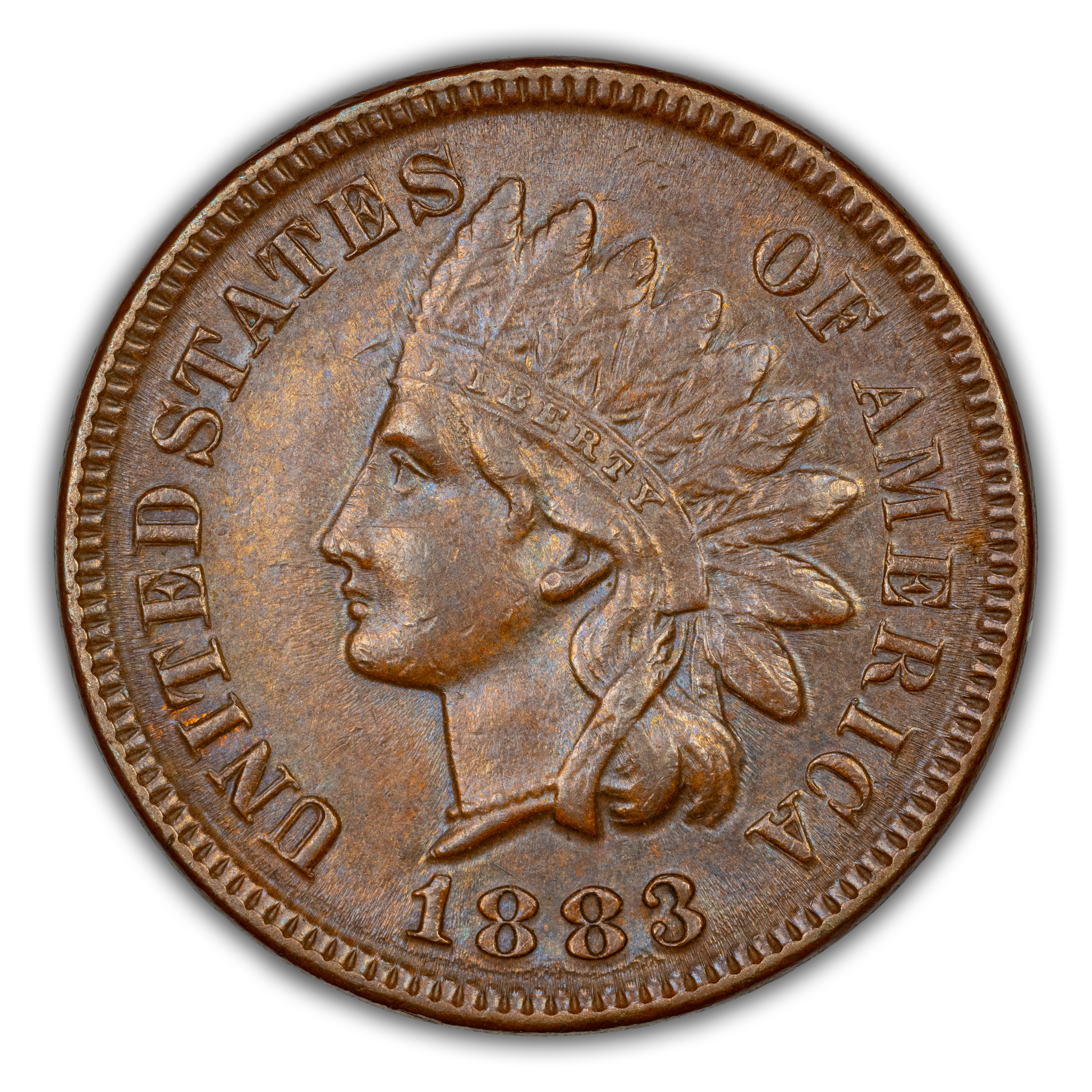 1883 1c Reverse Die Dot, S-14 MS BN