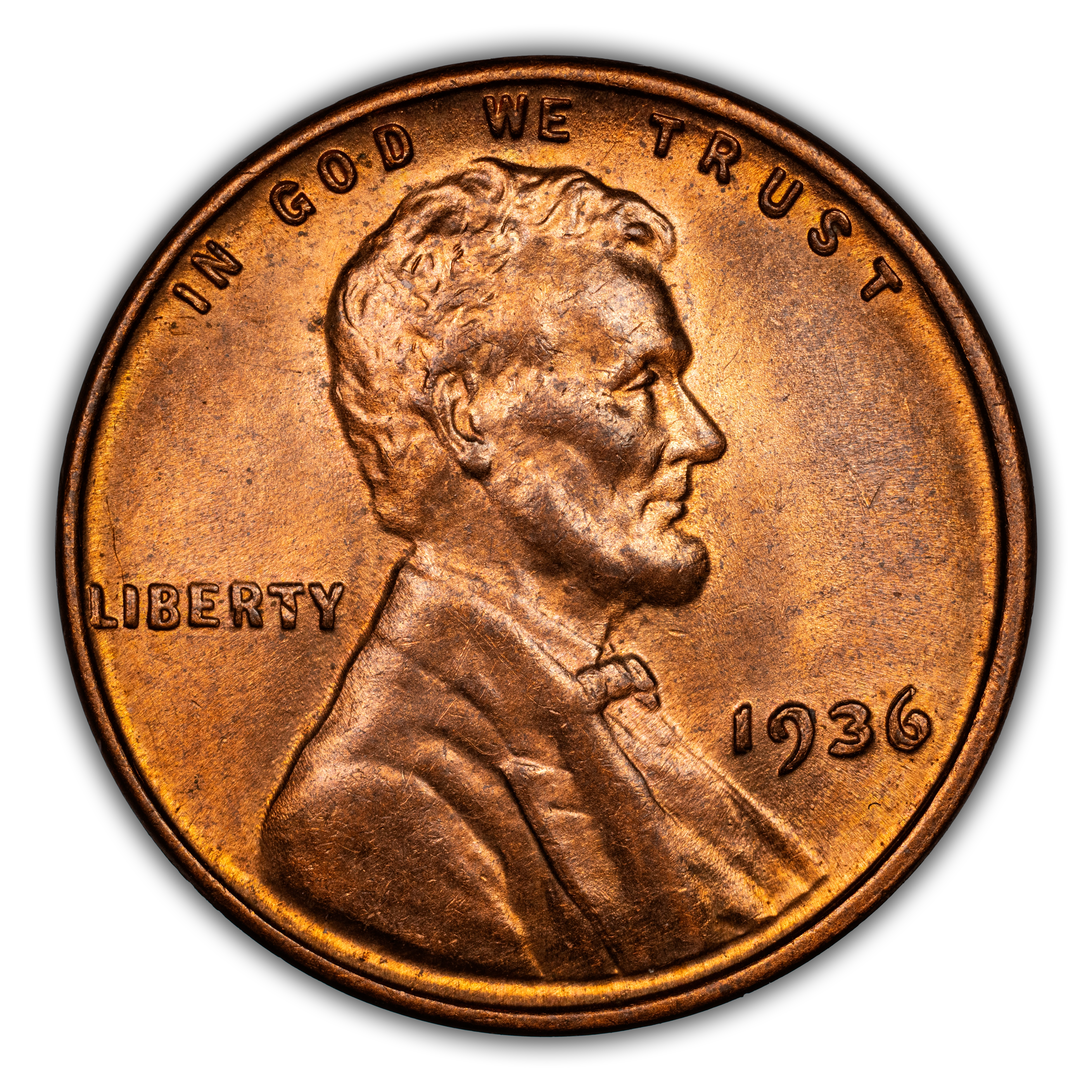 1936 1c Doubled Die Obverse, Type 2, FS-102 MS RB