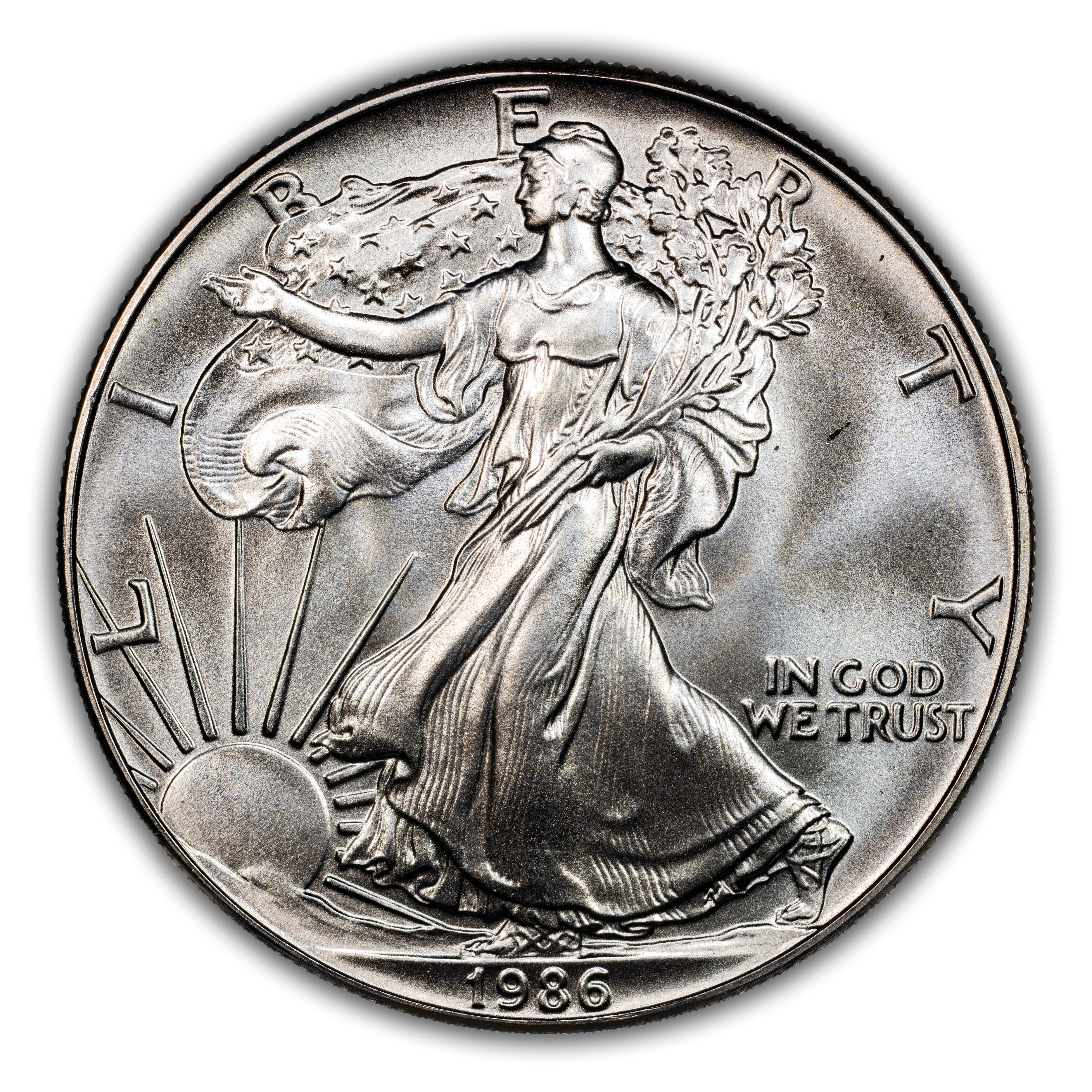 1986年　イーグル銀貨　1oz FINE SILVER The U.S. 1986 1oz Silver Eagle