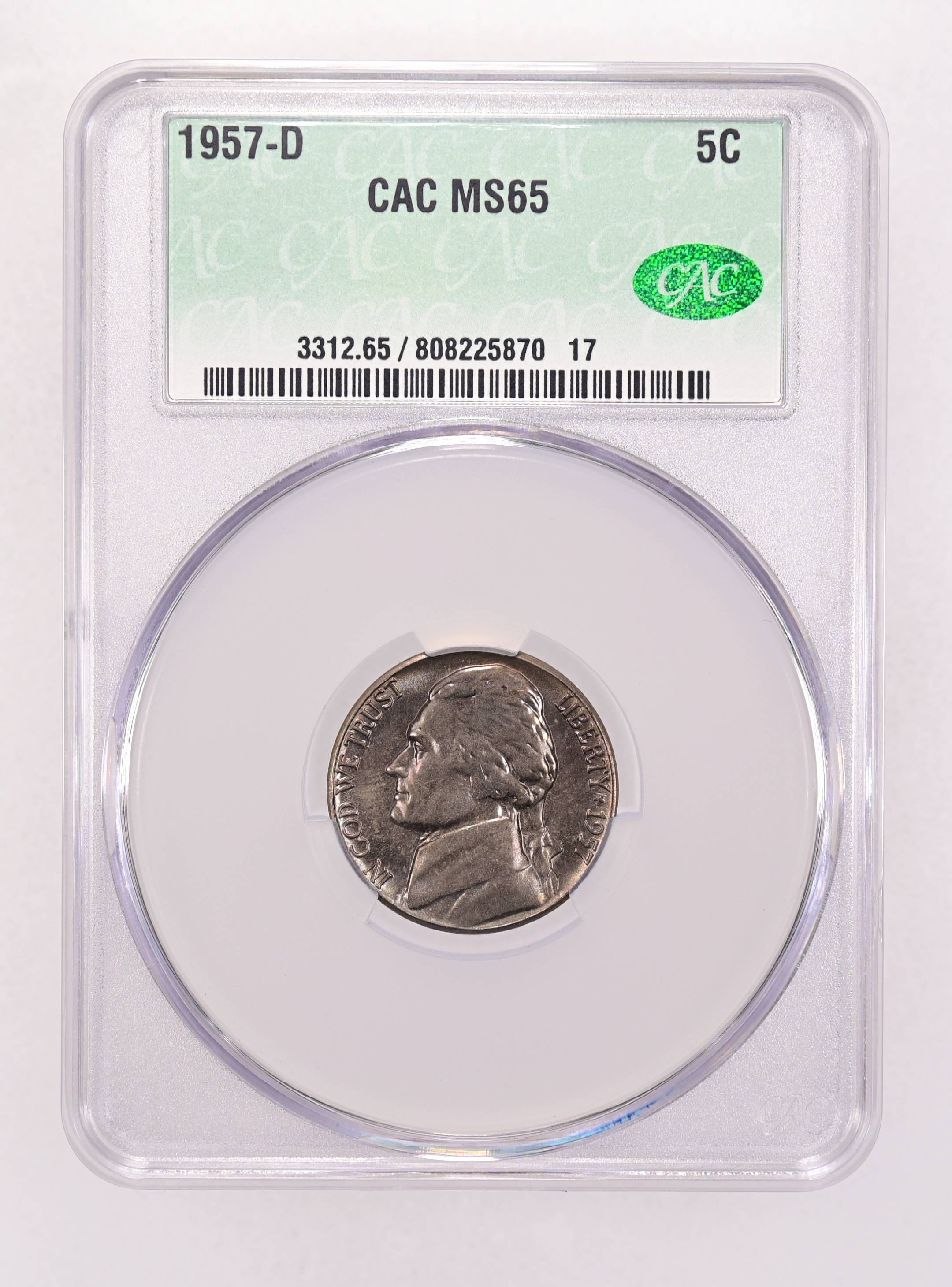 1957-D 5c MS