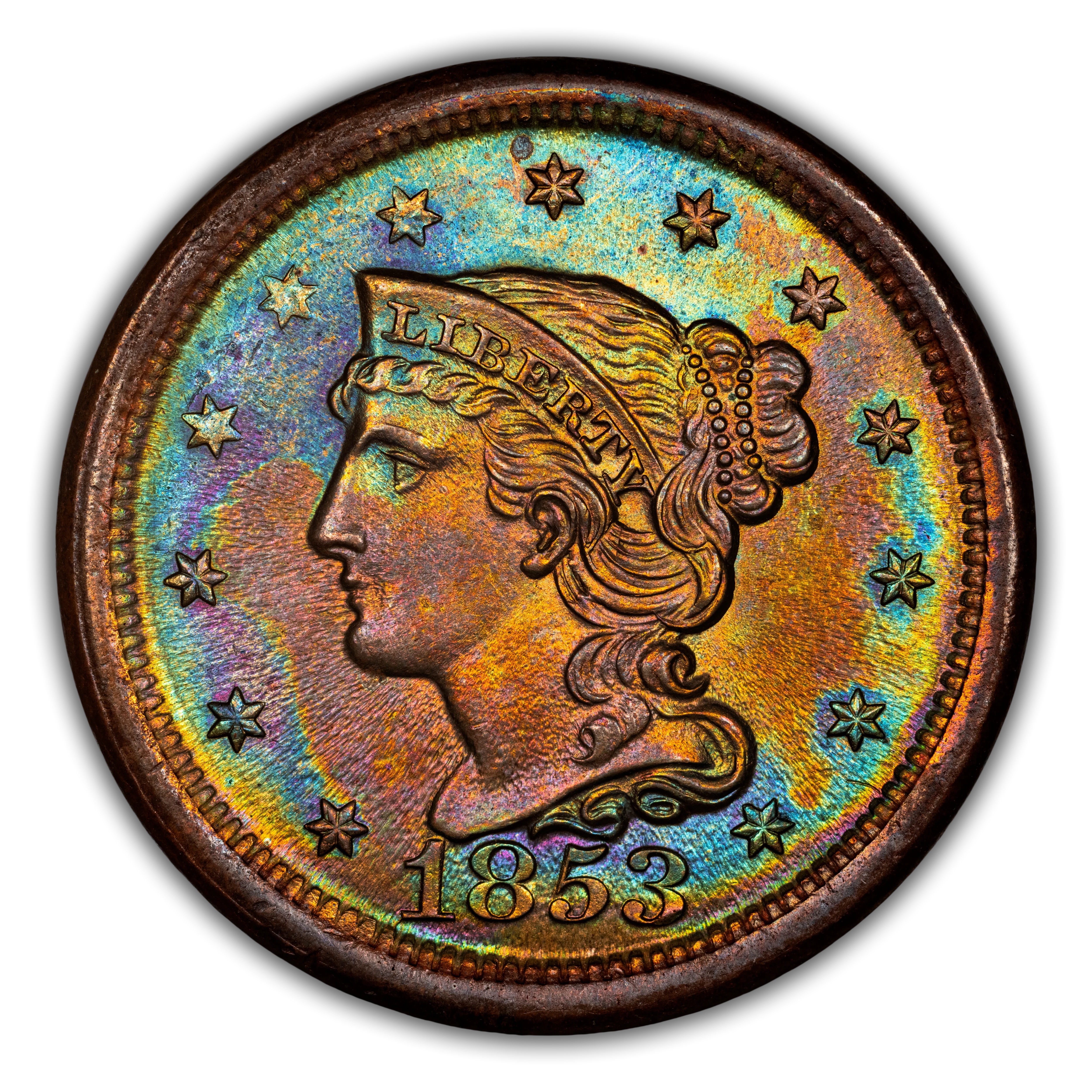 1853 Braided Hair Large Cent Values & Prices | Greysheet