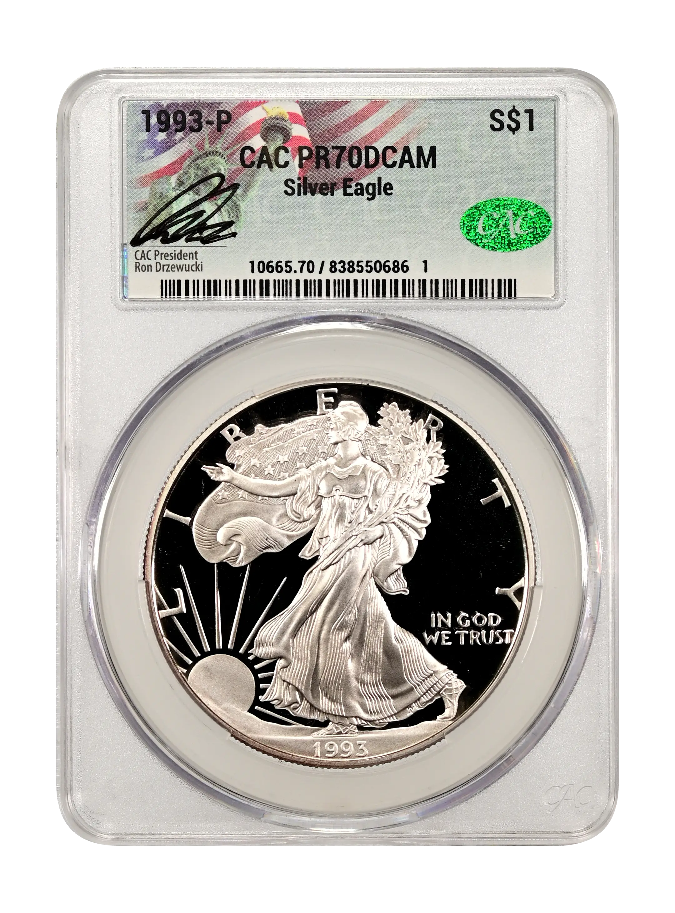 1993-P $1 Silver Eagle PR DCAM