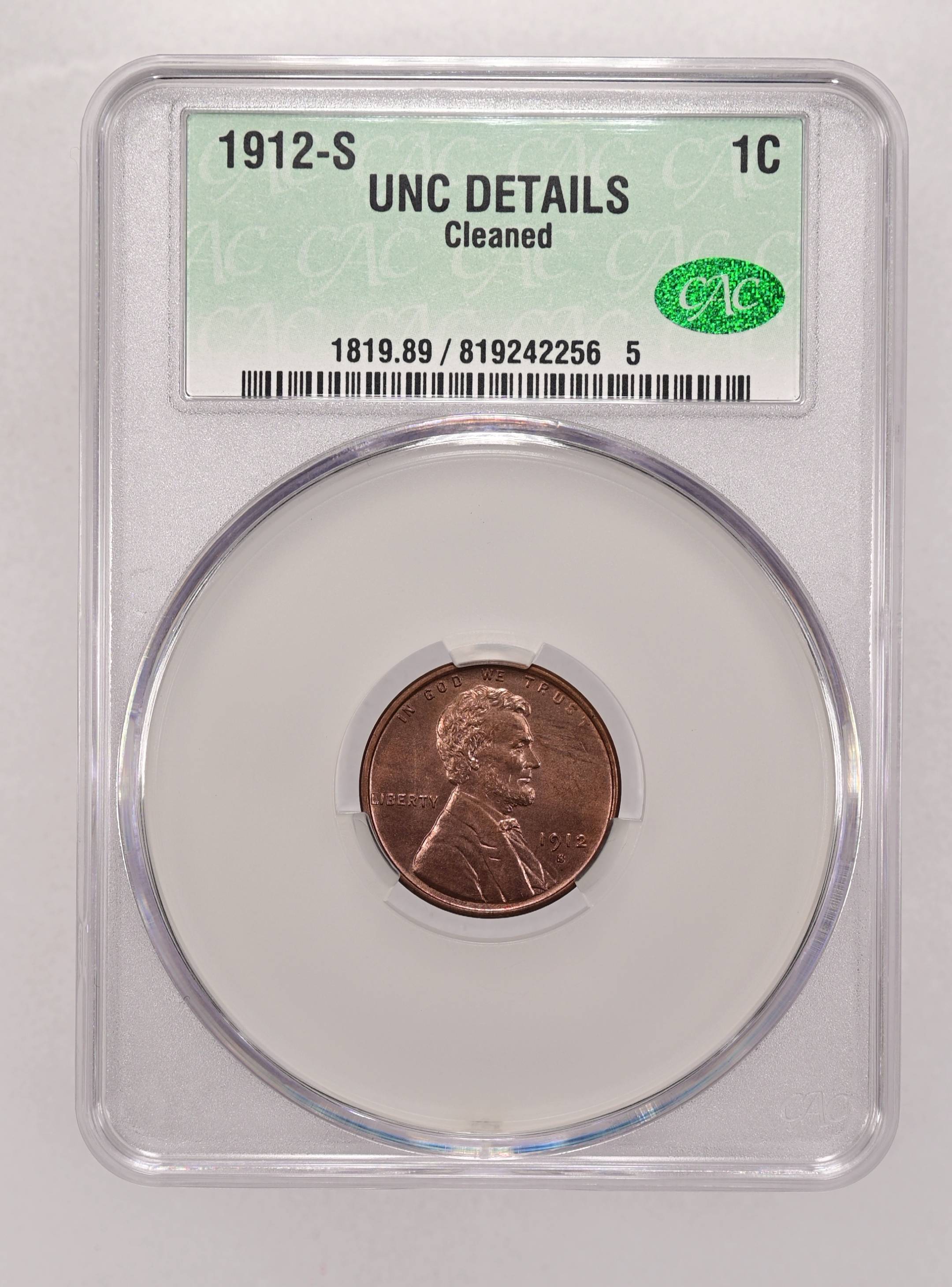 1912-S 1c MS RD