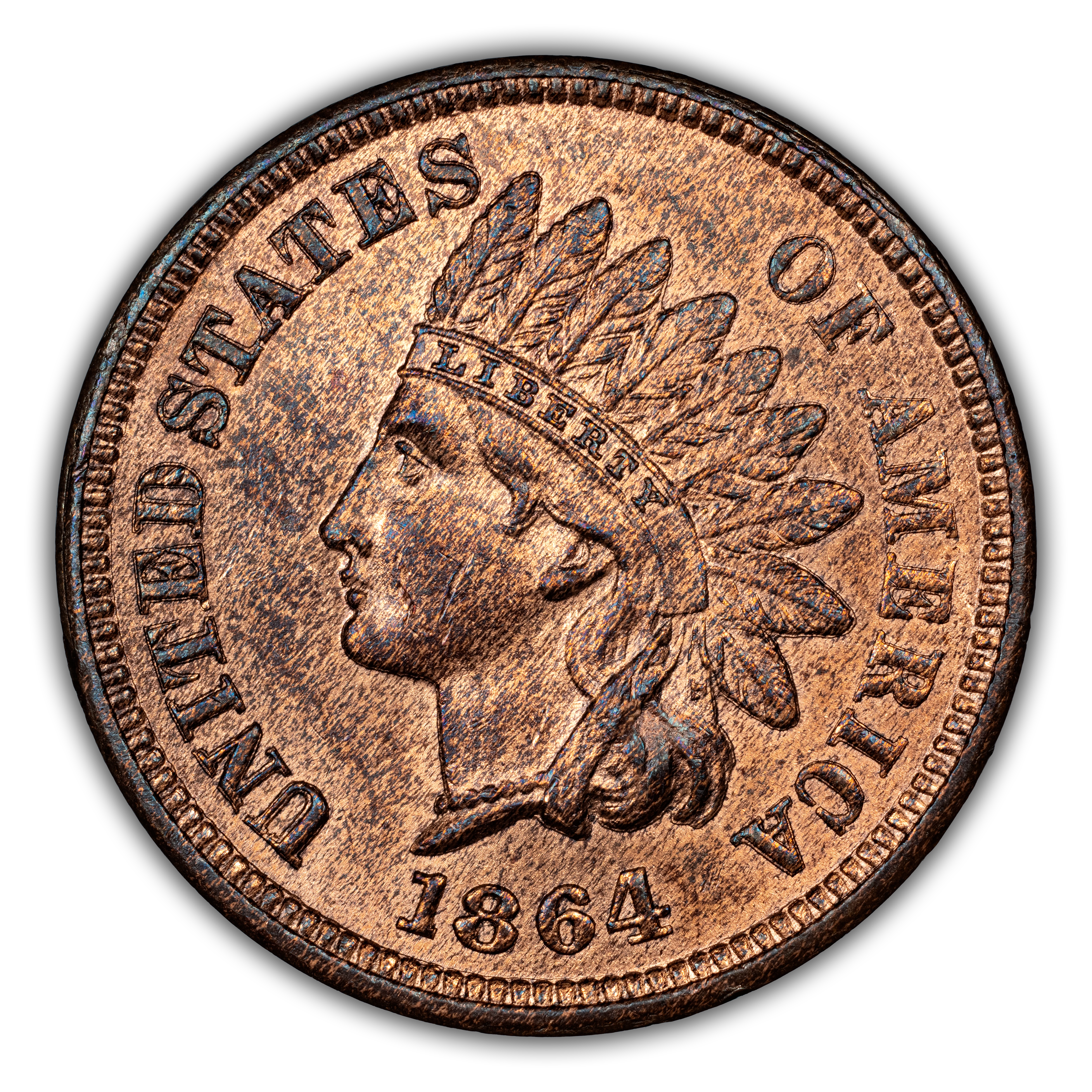 1864 1c L on Ribbon MS RB