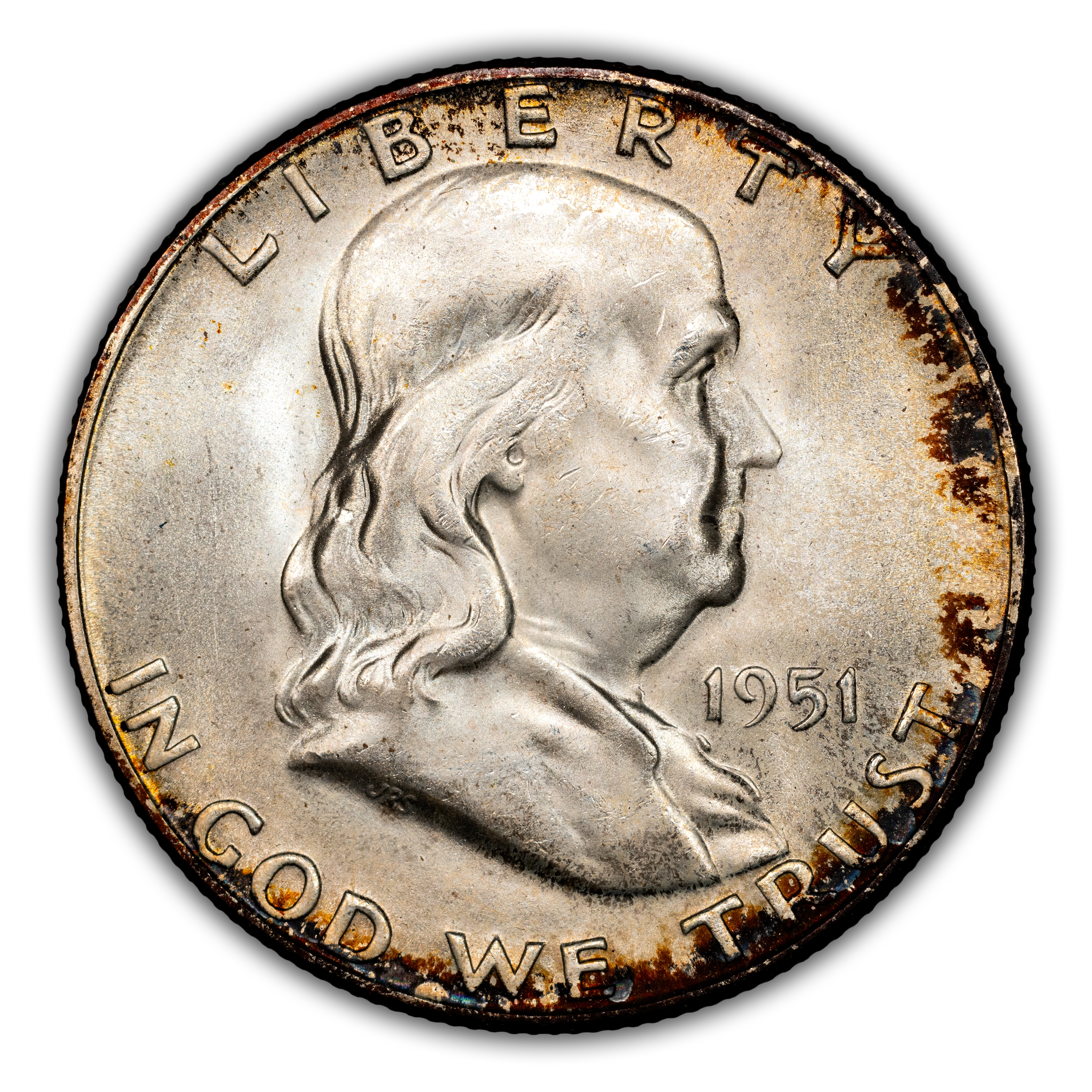 1951-S/S 50c Repunched Mintmark, FS-501 MS