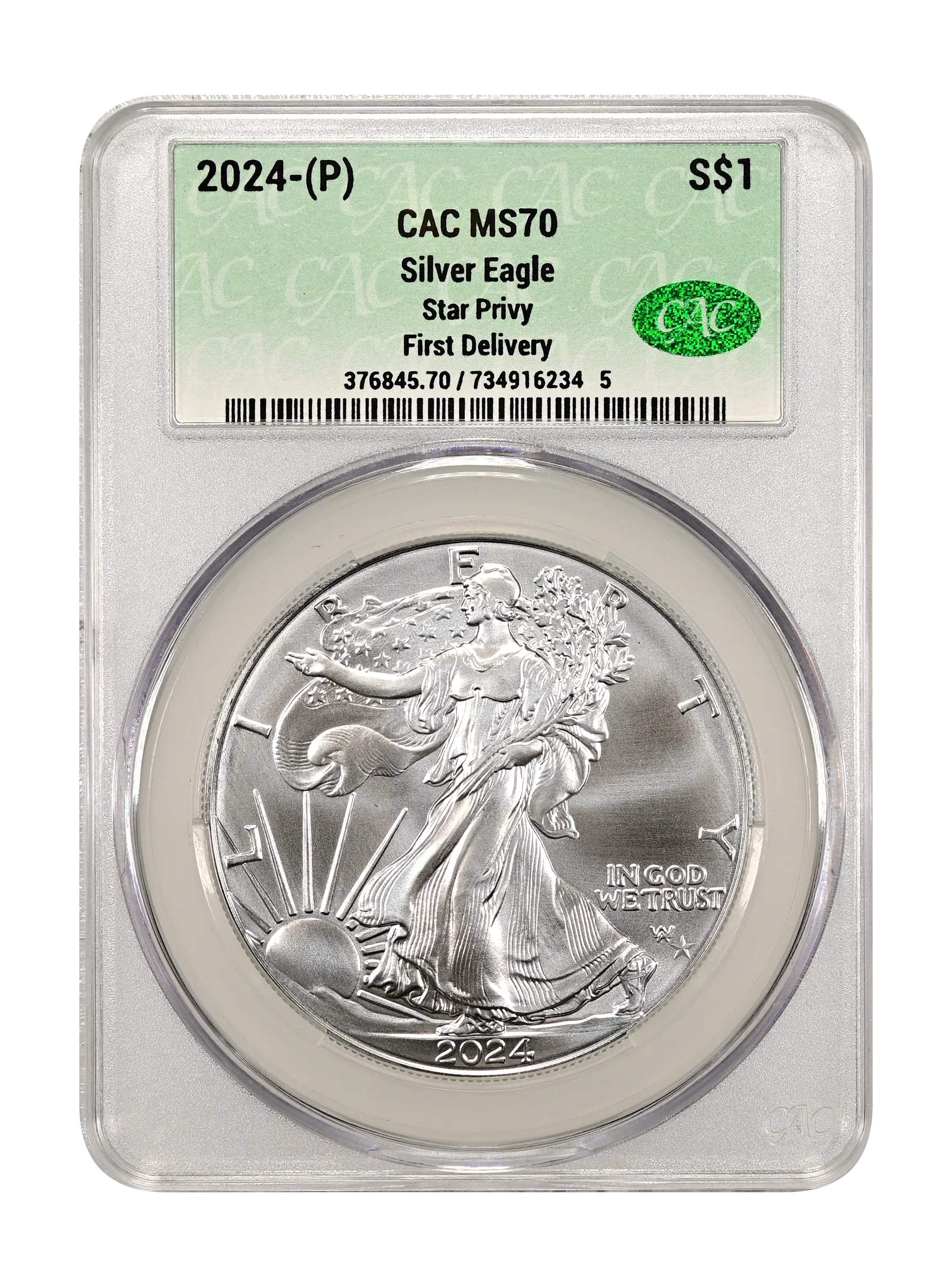 2024-(P) $1 Silver Eagle, Star Privy MS