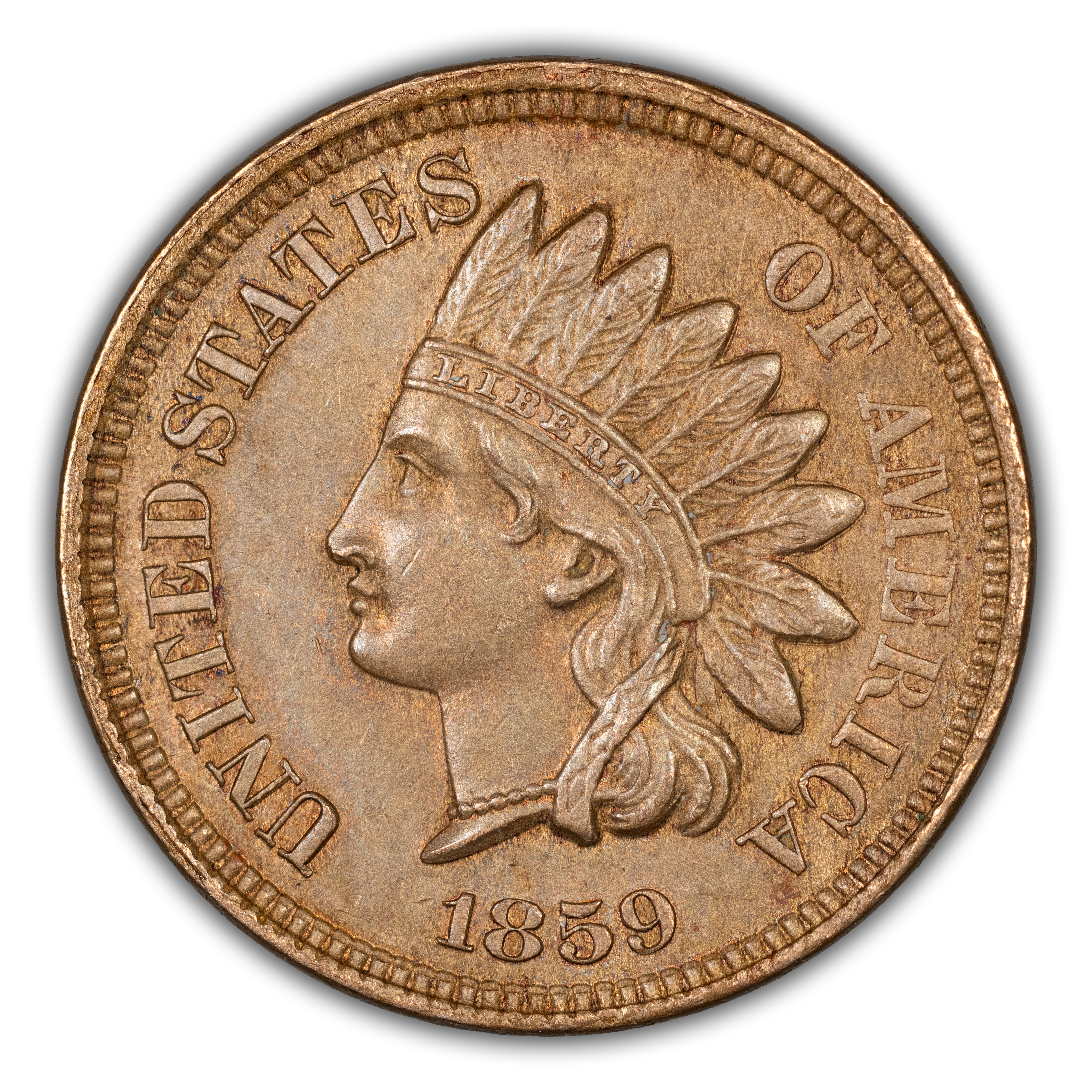 1859 P1c Copper, Shield Reverse, J-228 MS