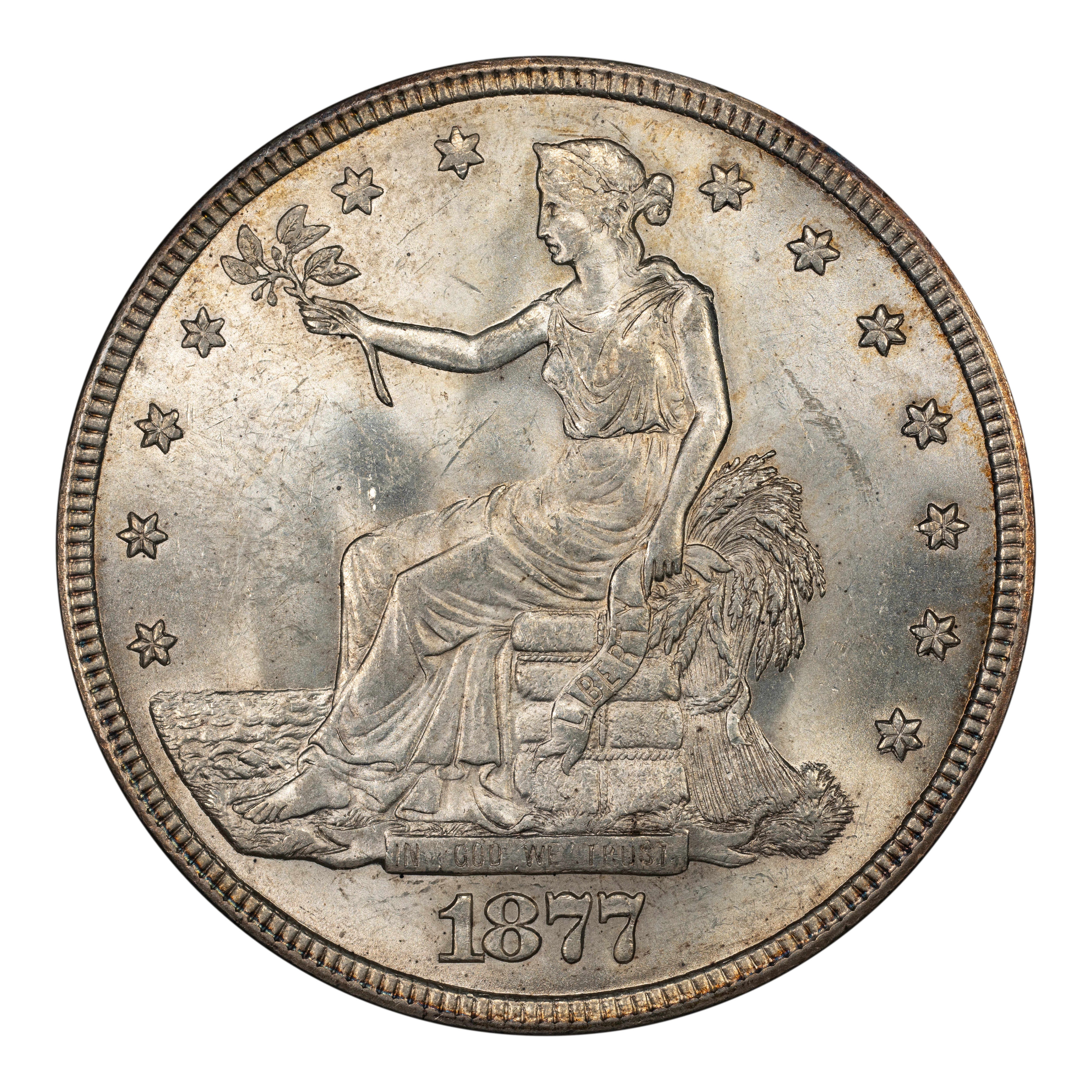 1877 Trade$ Doubled Die Obverse, FS-101 MS