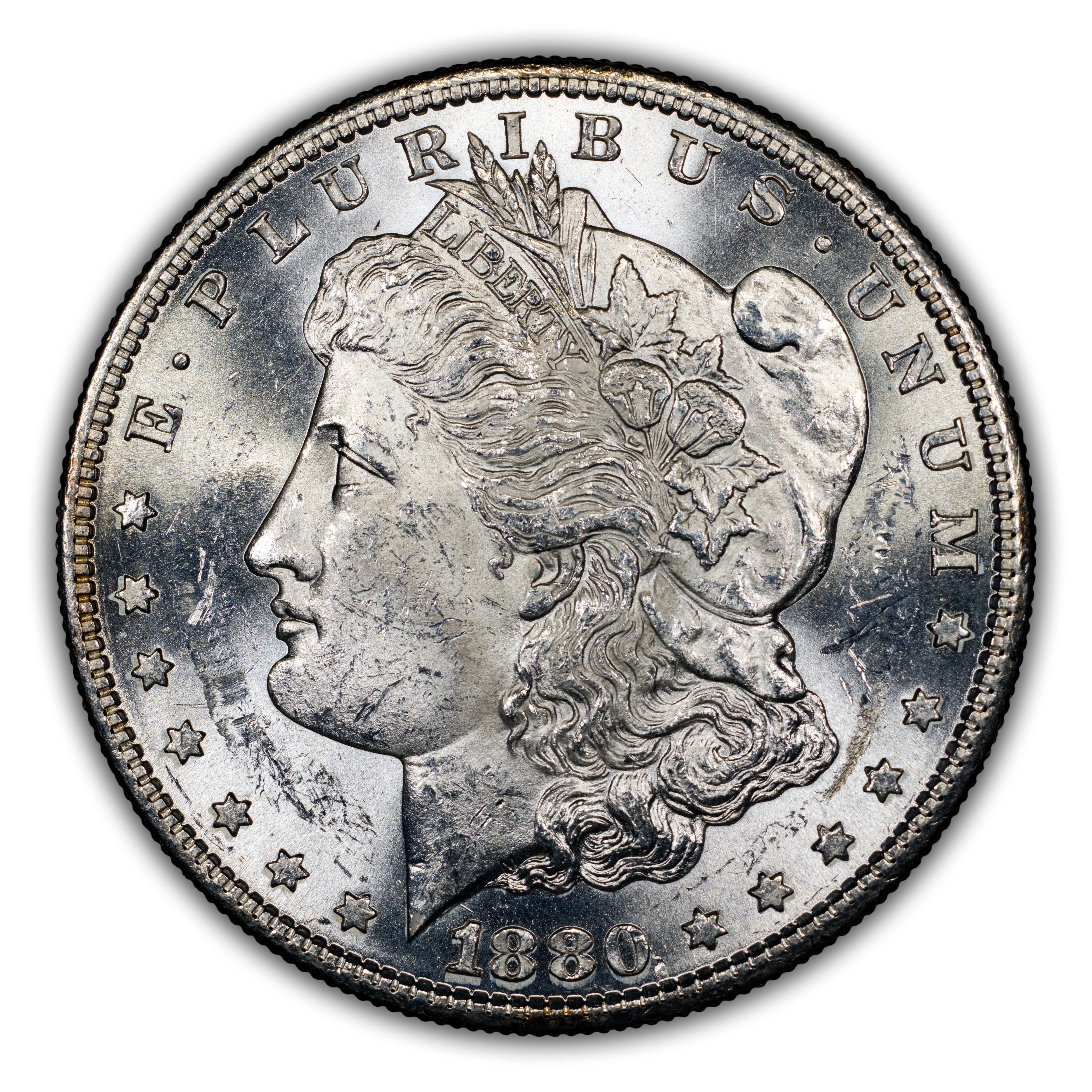 u*0様 銀貨いろいろ18点 1880 S Morgan Dollar 8/7, Crossbar VAM 10 Mint State (MS) Pricing