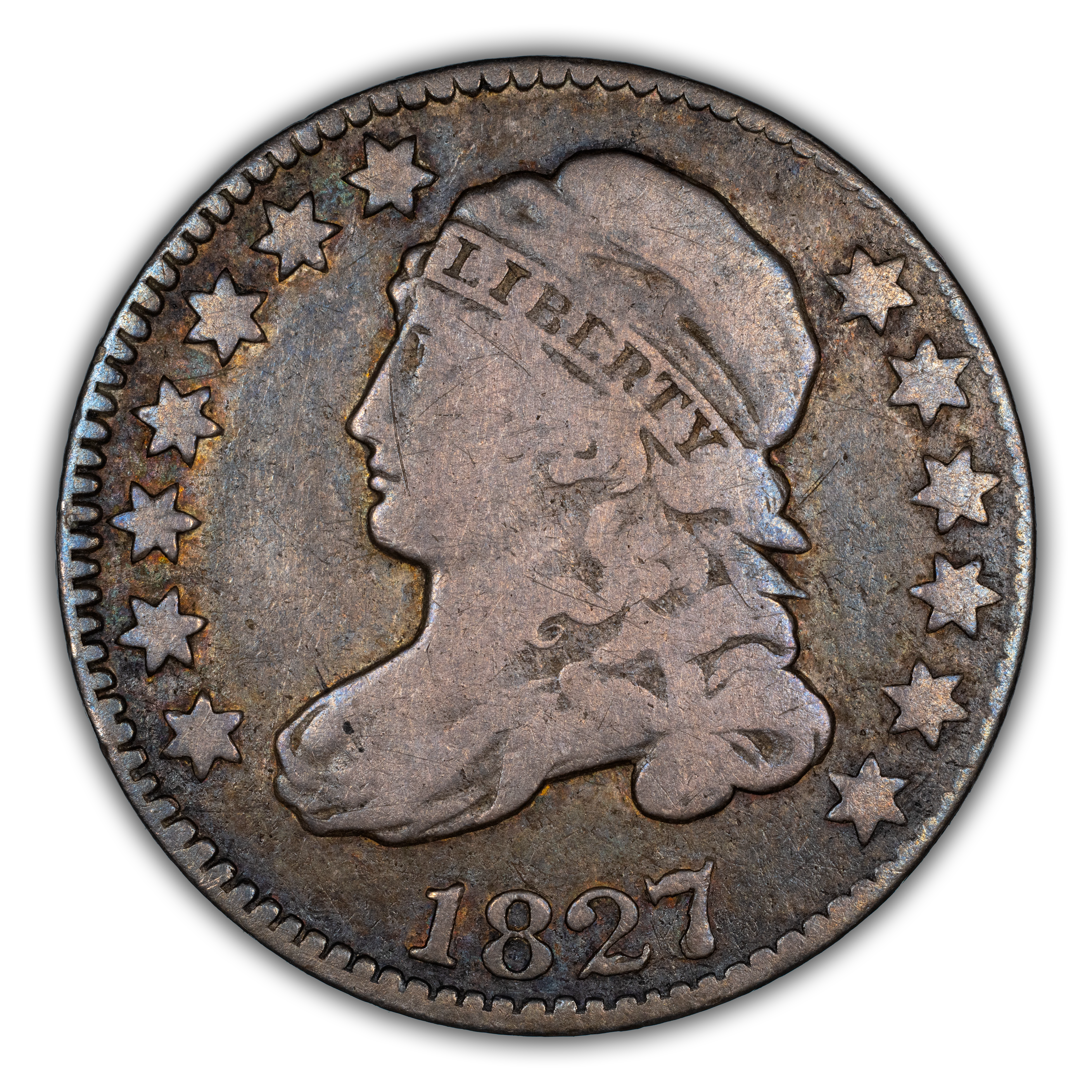 1827/7 10c Pointed Top 1, JR-1 MS