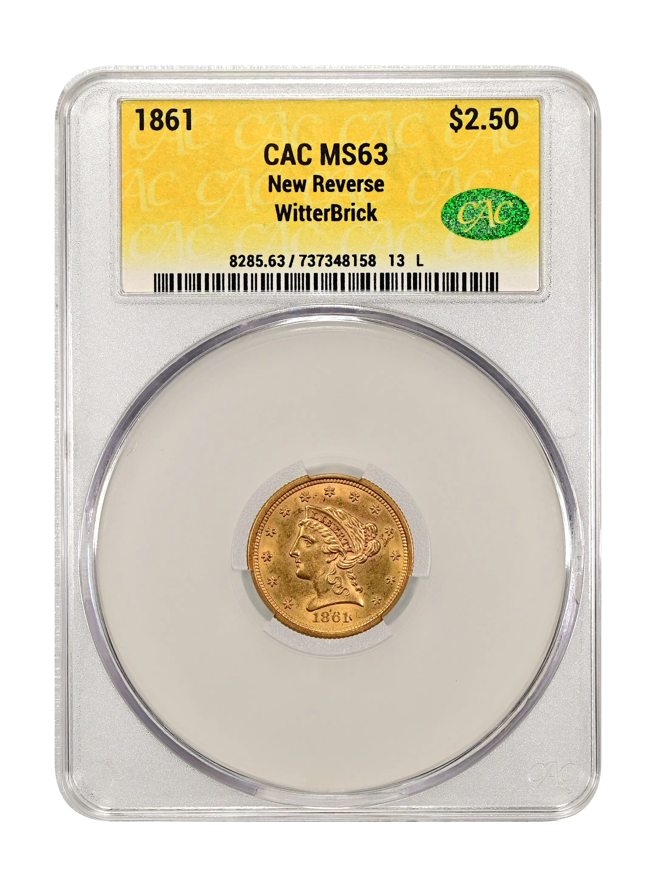 1861 $2 1/2 New Reverse MS