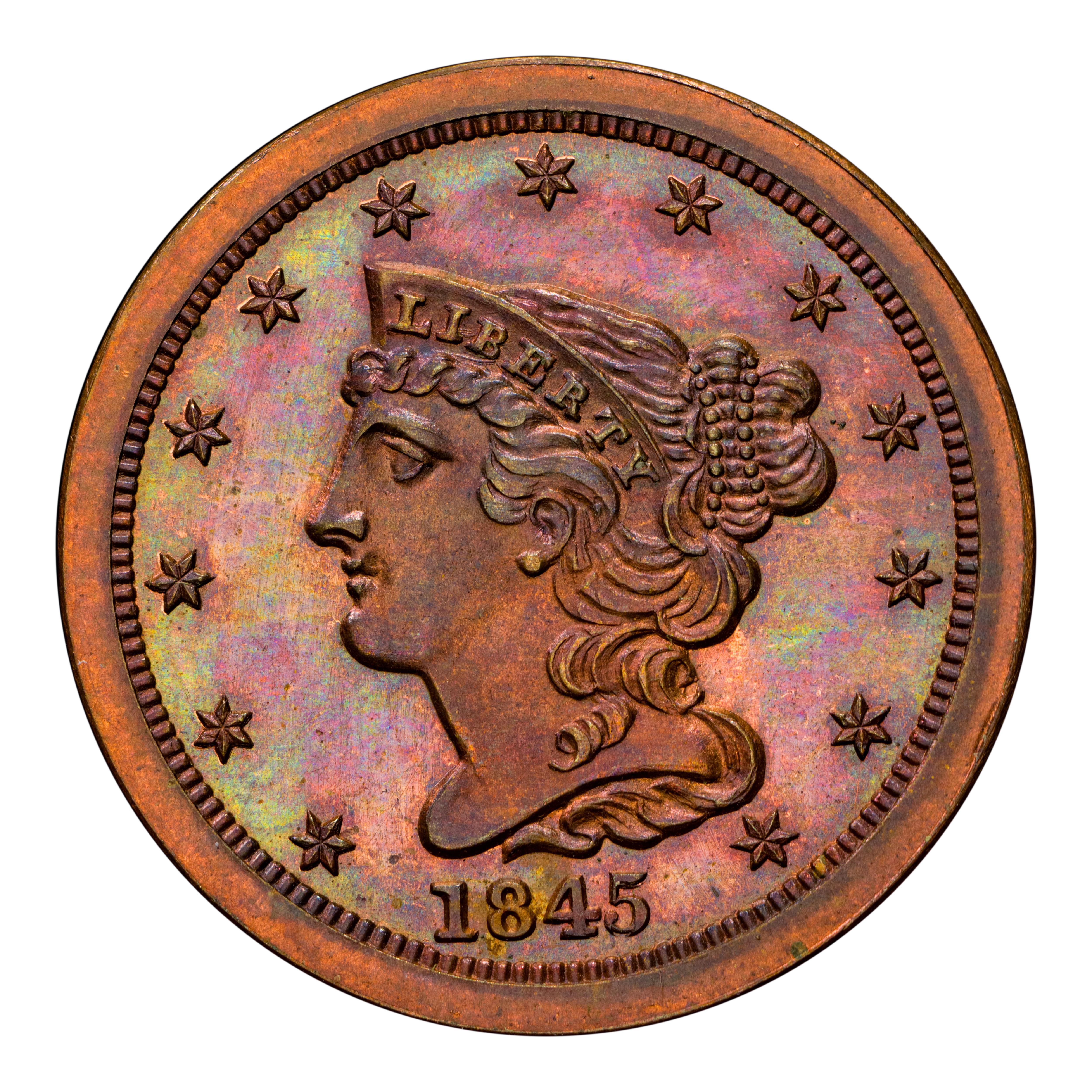 1845 1/2c Restrike, Reverse of 1840 PR BN