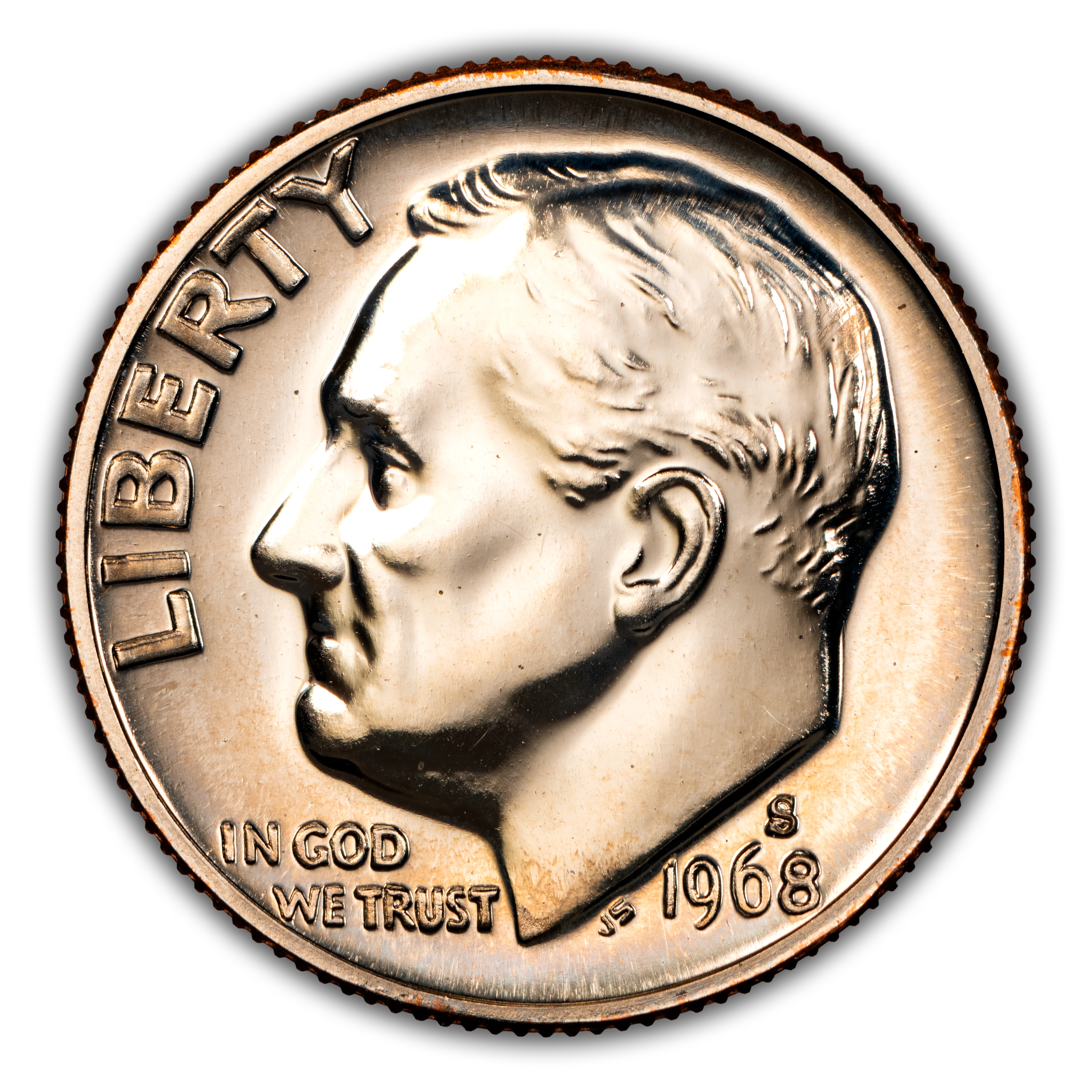 1968-S 10c Double Die Obverse, FS-101 PR