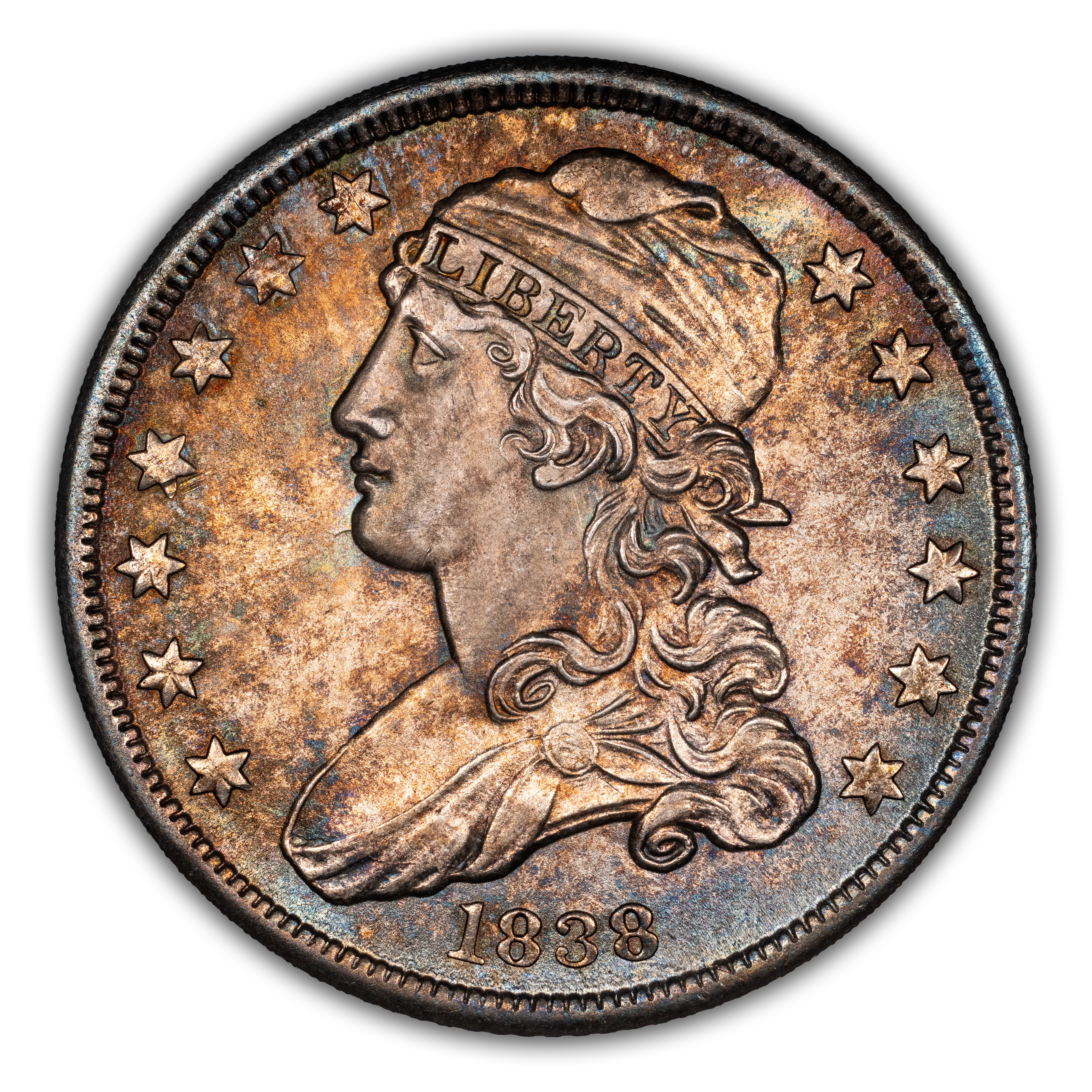 1838 25c Capped Bust, B-1 MS