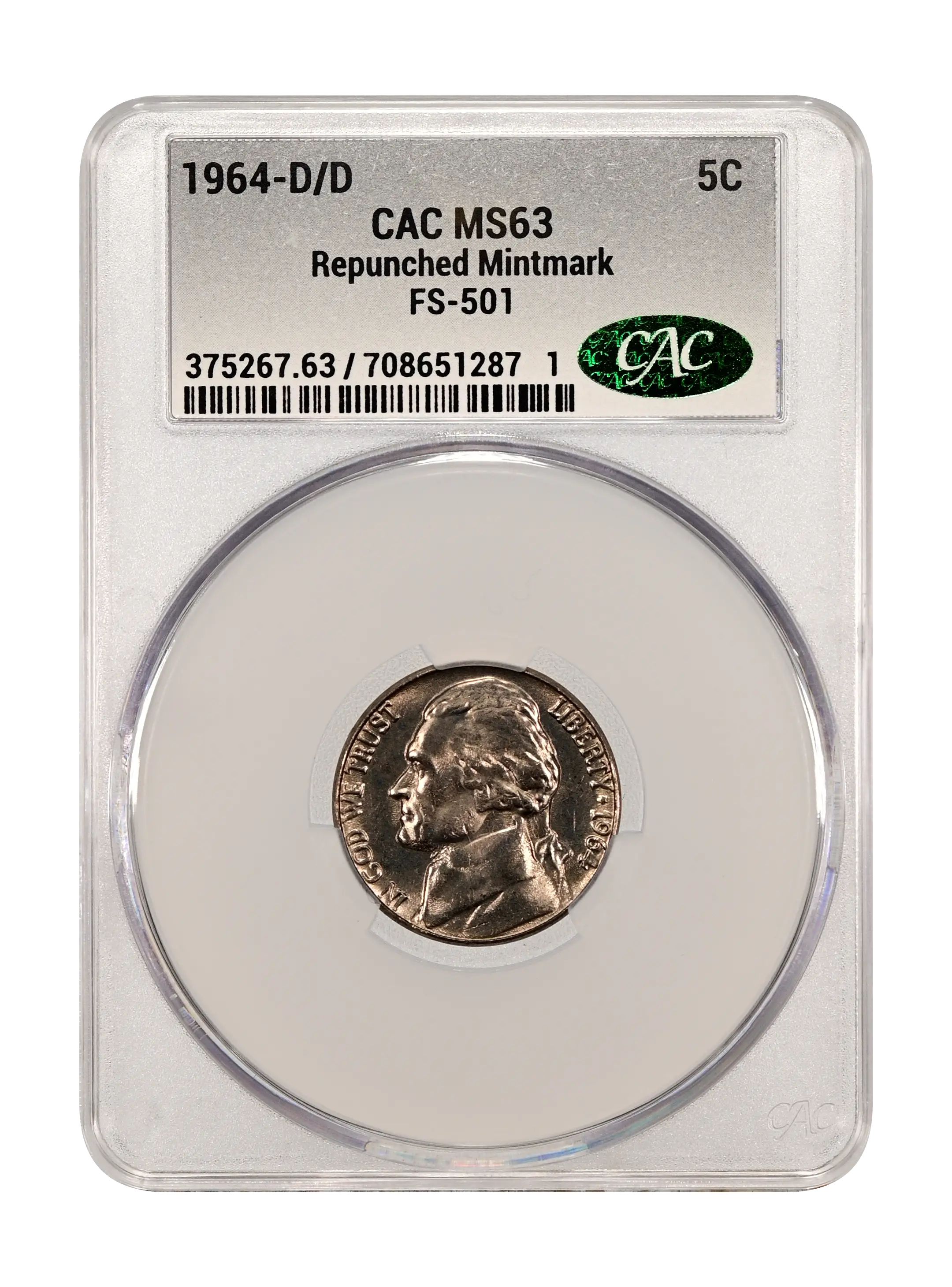 コレクション usa 5 cents 1964 D Beautiful Liberty 1964 D Five Cents, Rare Coin United Stated Of