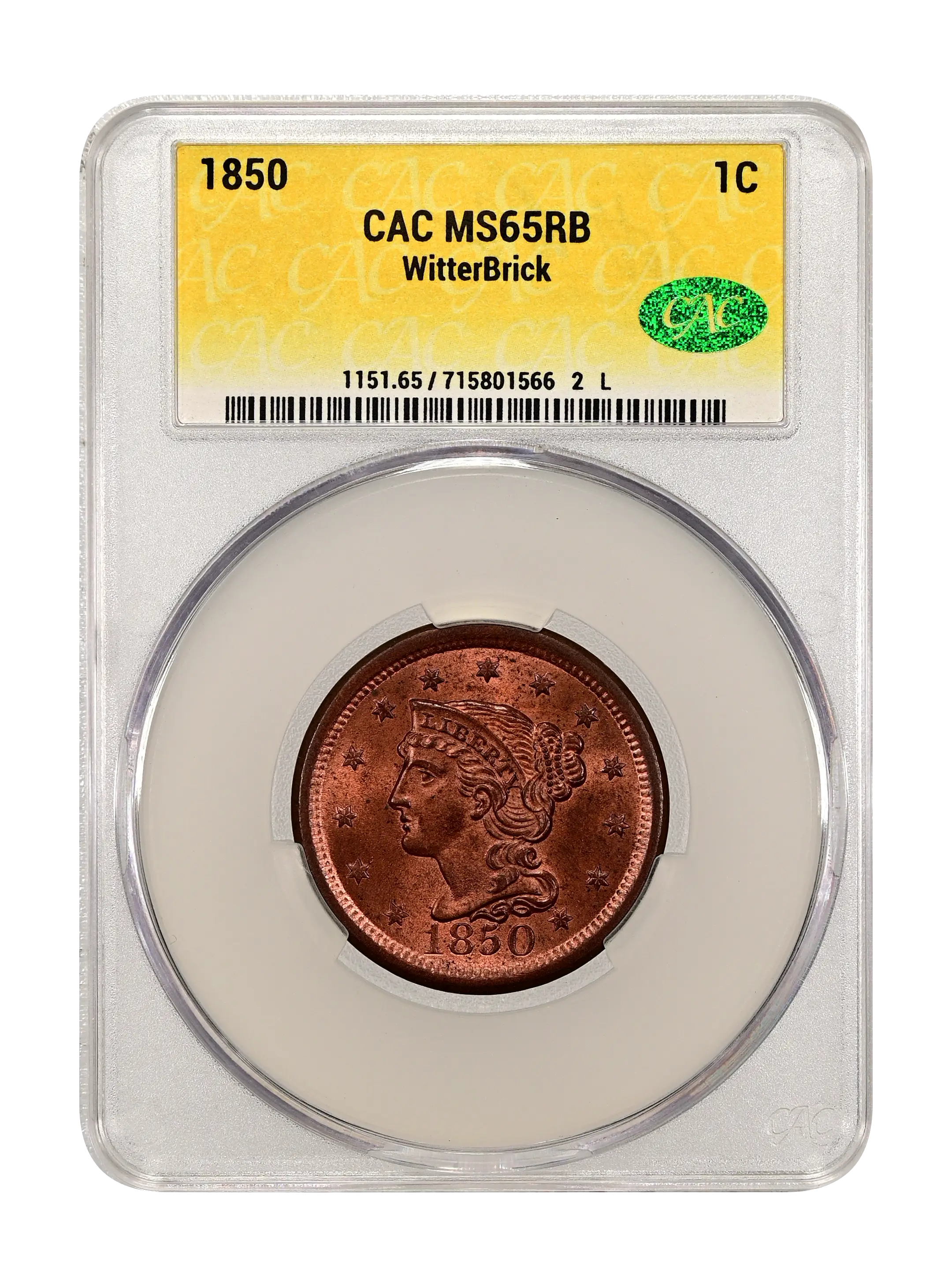 1850 1c MS RB