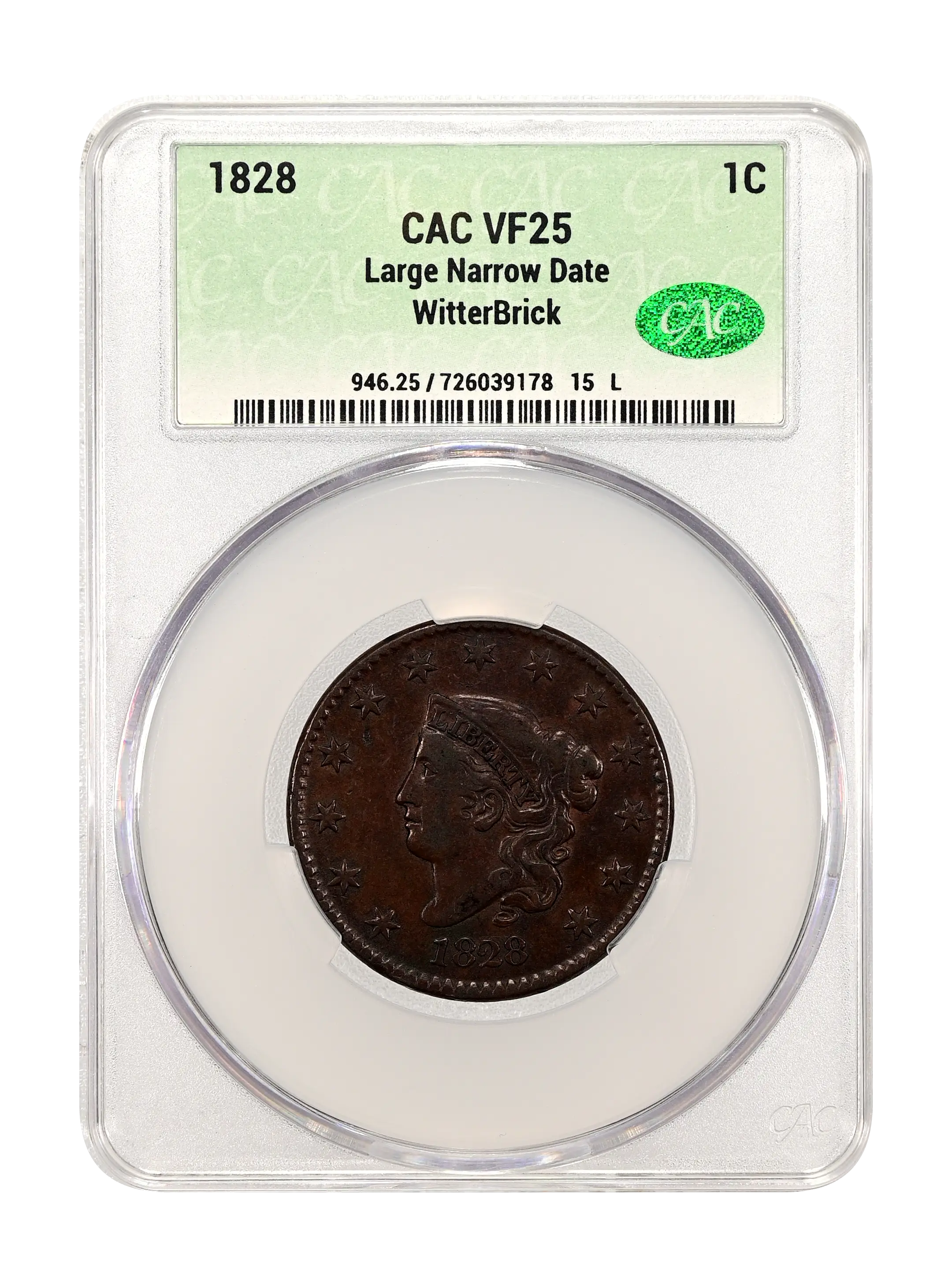 1828 1c Large Narrow Date MS BN