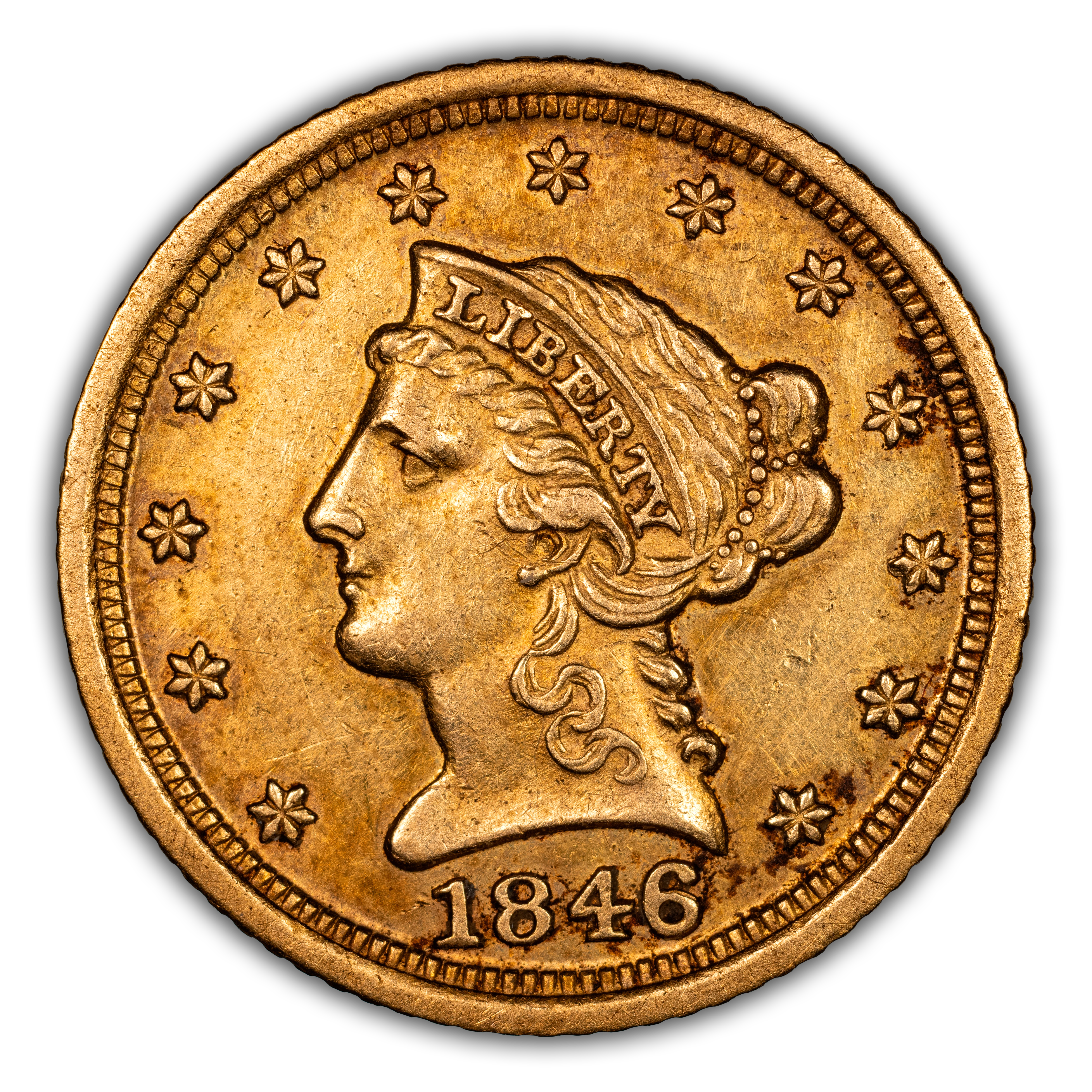 1846-D/D $2 1/2 Weak D/D MS