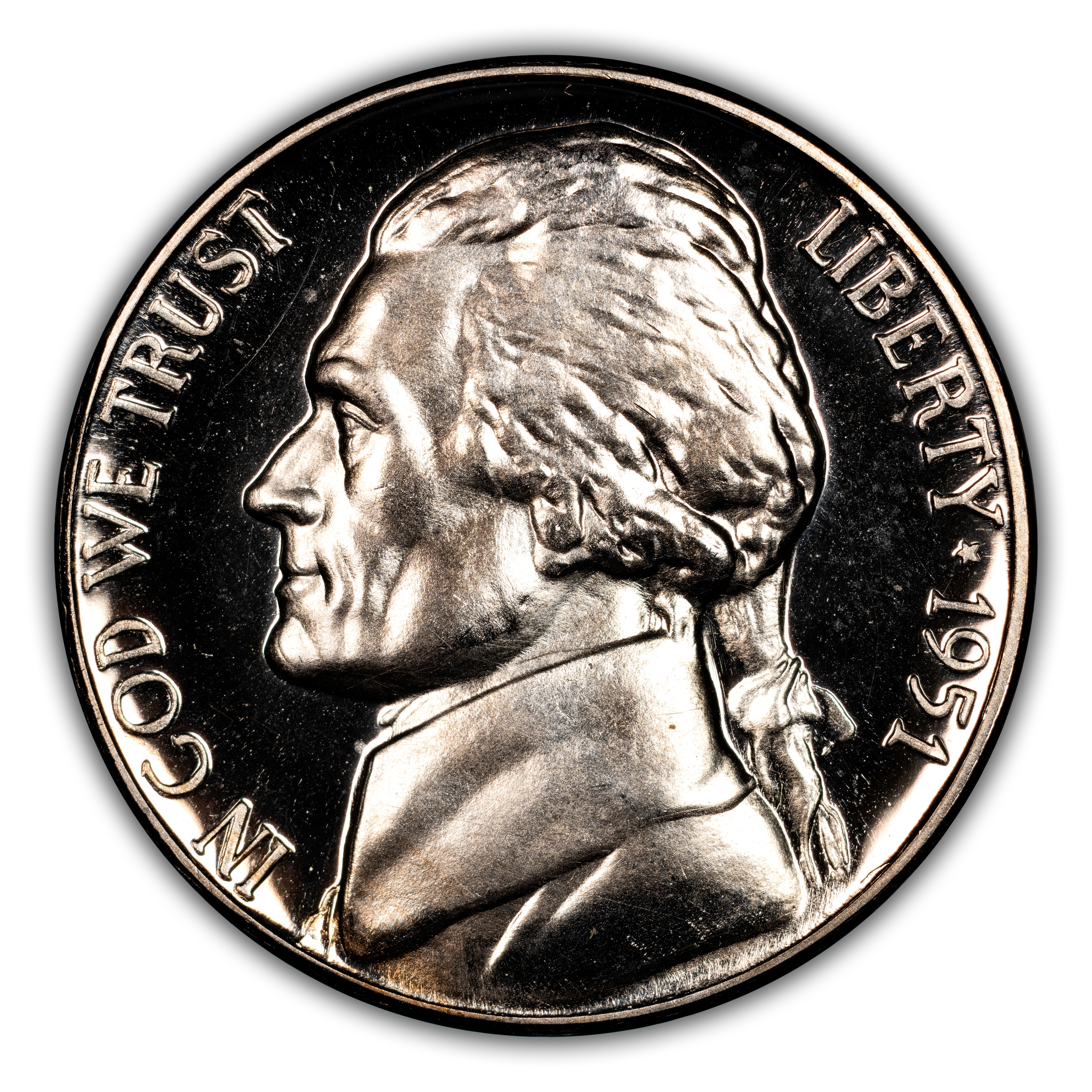 1951 5c Doubled Die Obverse, FS-101 PR CAM