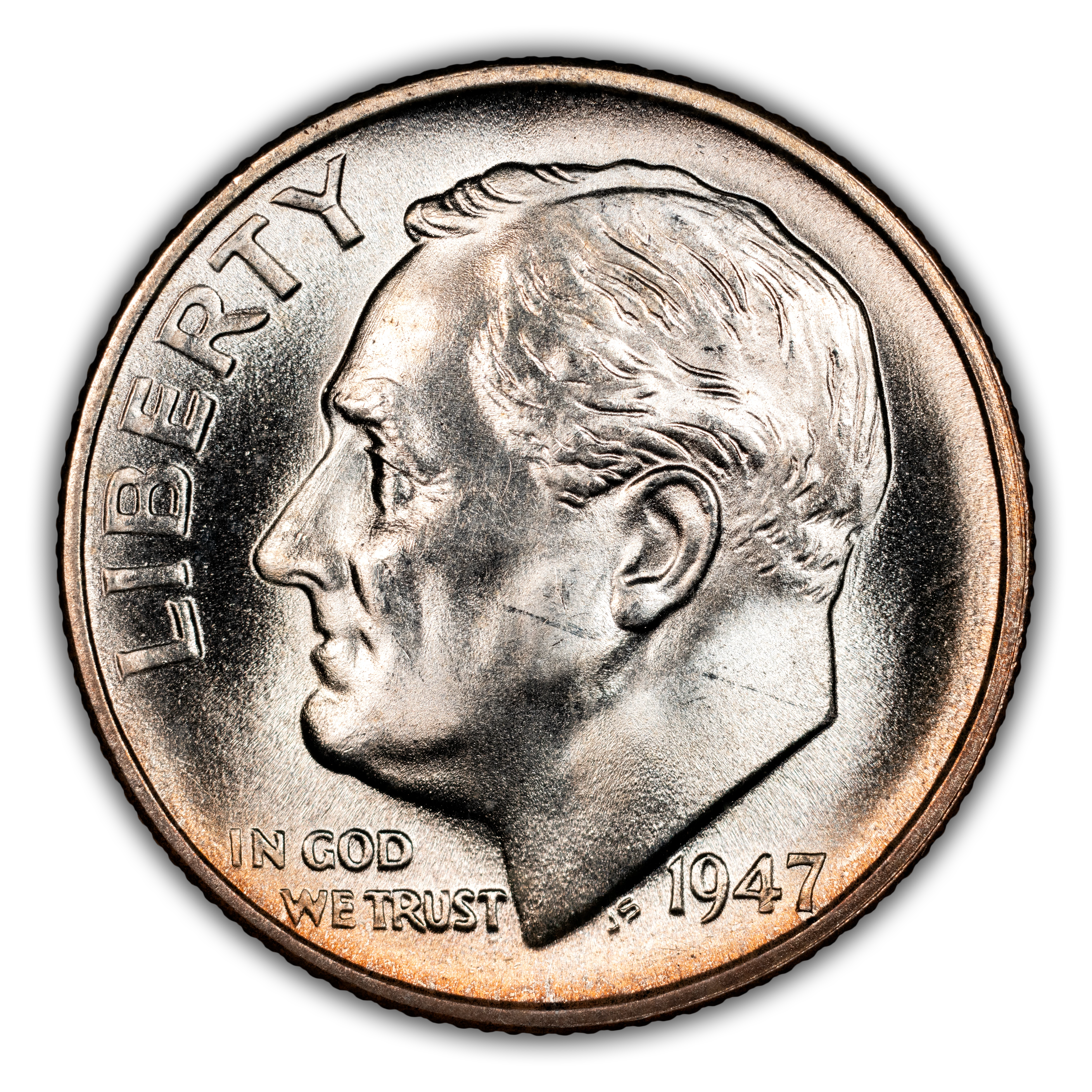 1947-S/S 10c Repunched Mintmark, FS-504 MS