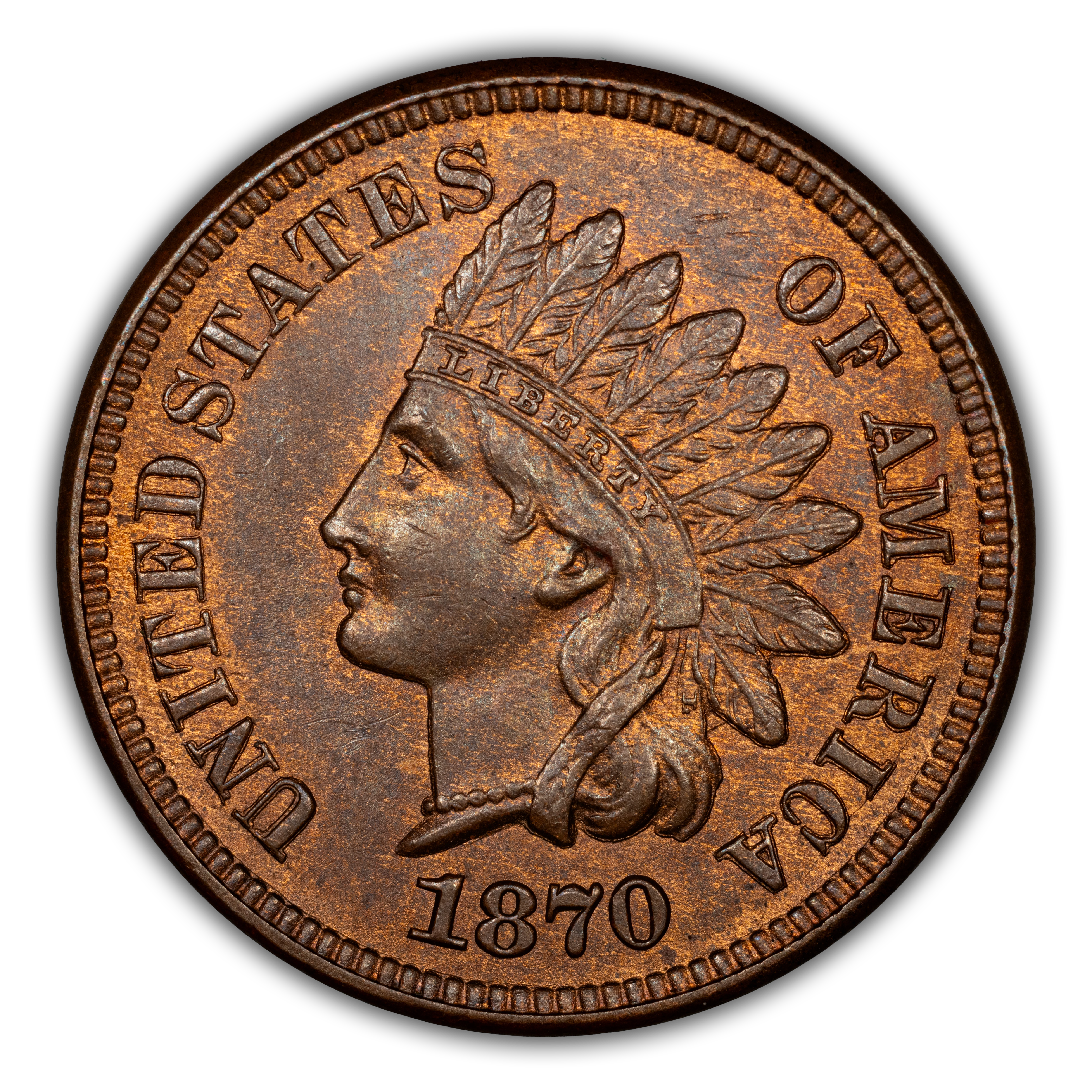 1870 1c Doubled Die Reverse, FS-801 MS BN