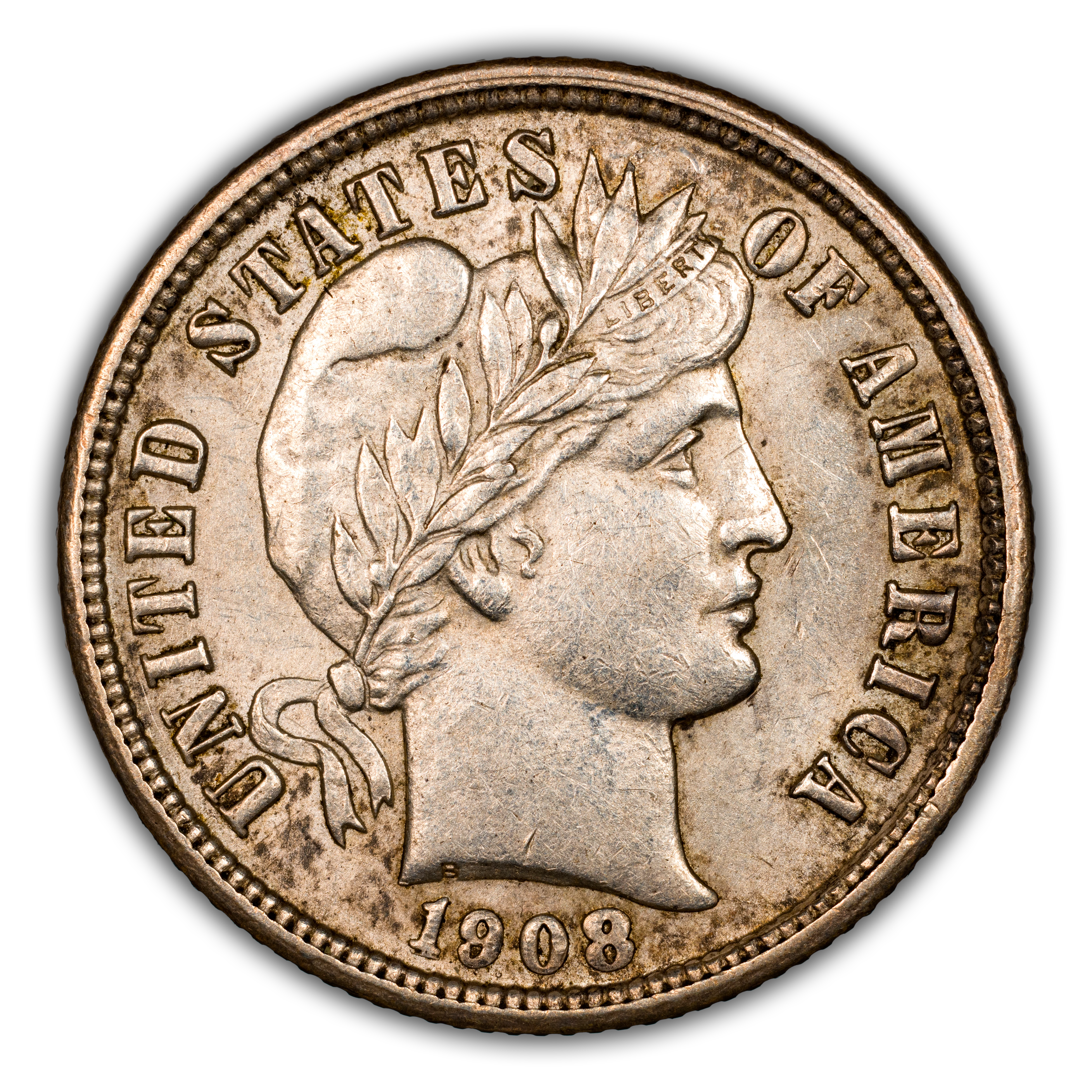 1908-D 10c Repunched Date, FS-307 MS