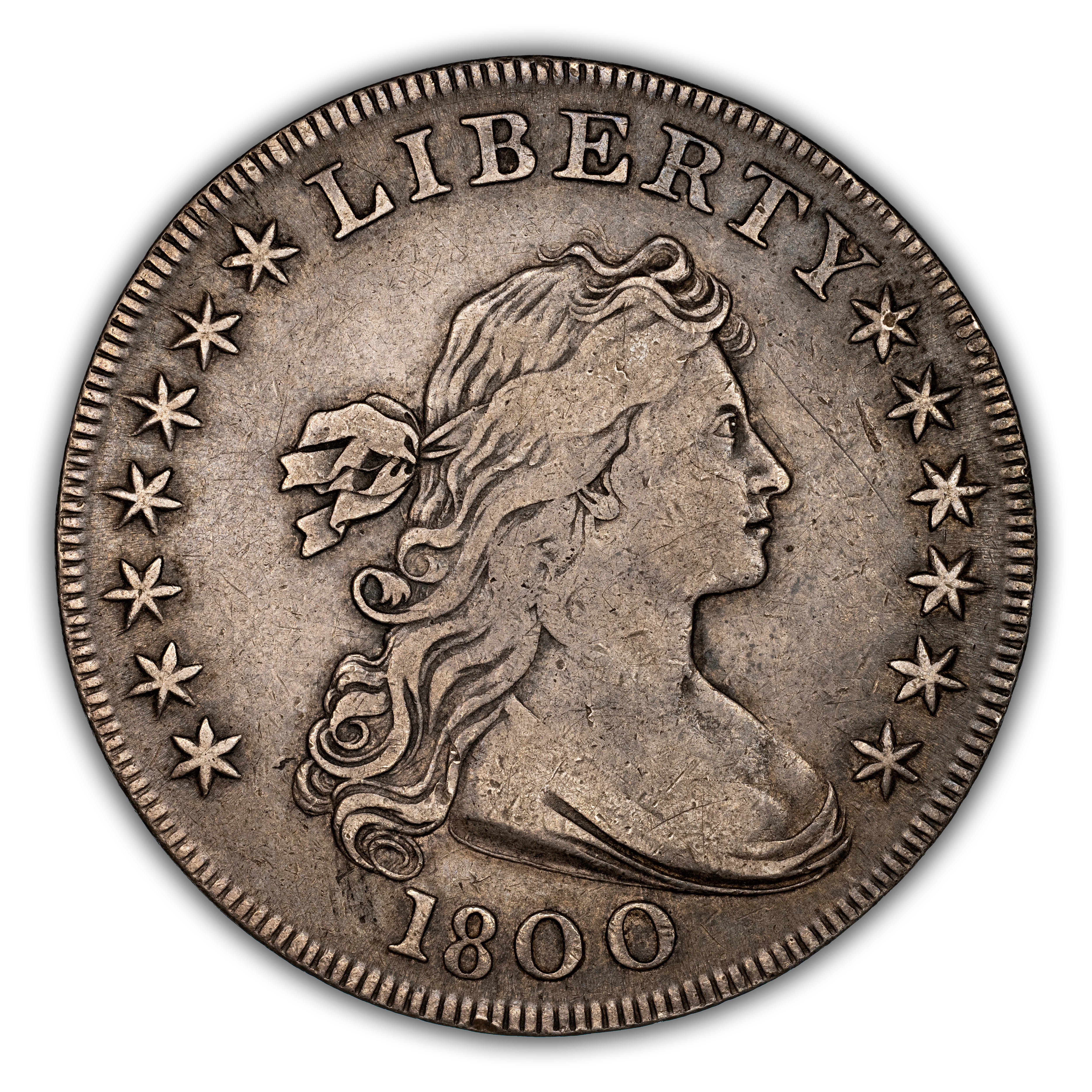 1800 $1 Wide Date, Low 8, B-10, BB-190 MS