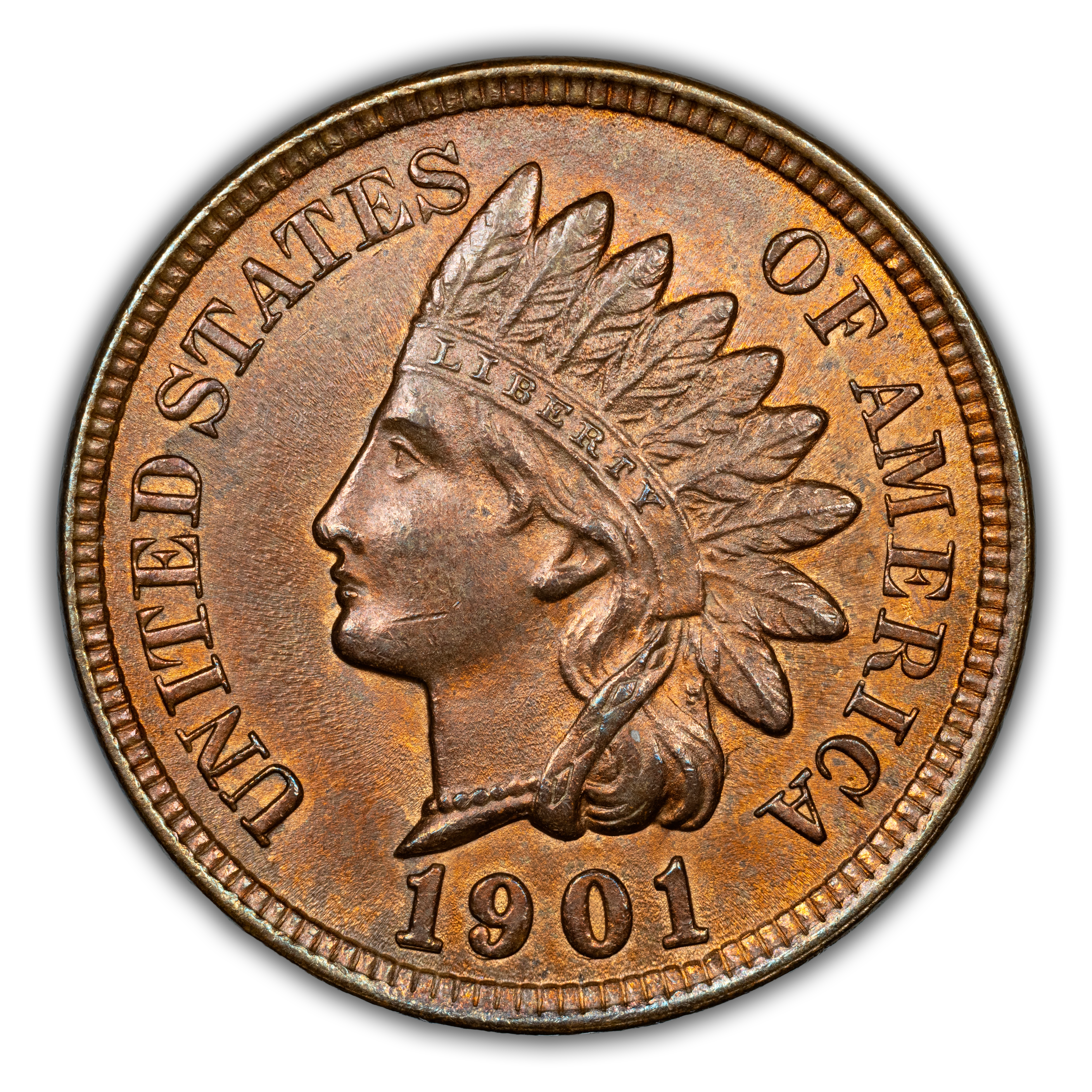 1901 1c Repunched Date, S-4 MS RB