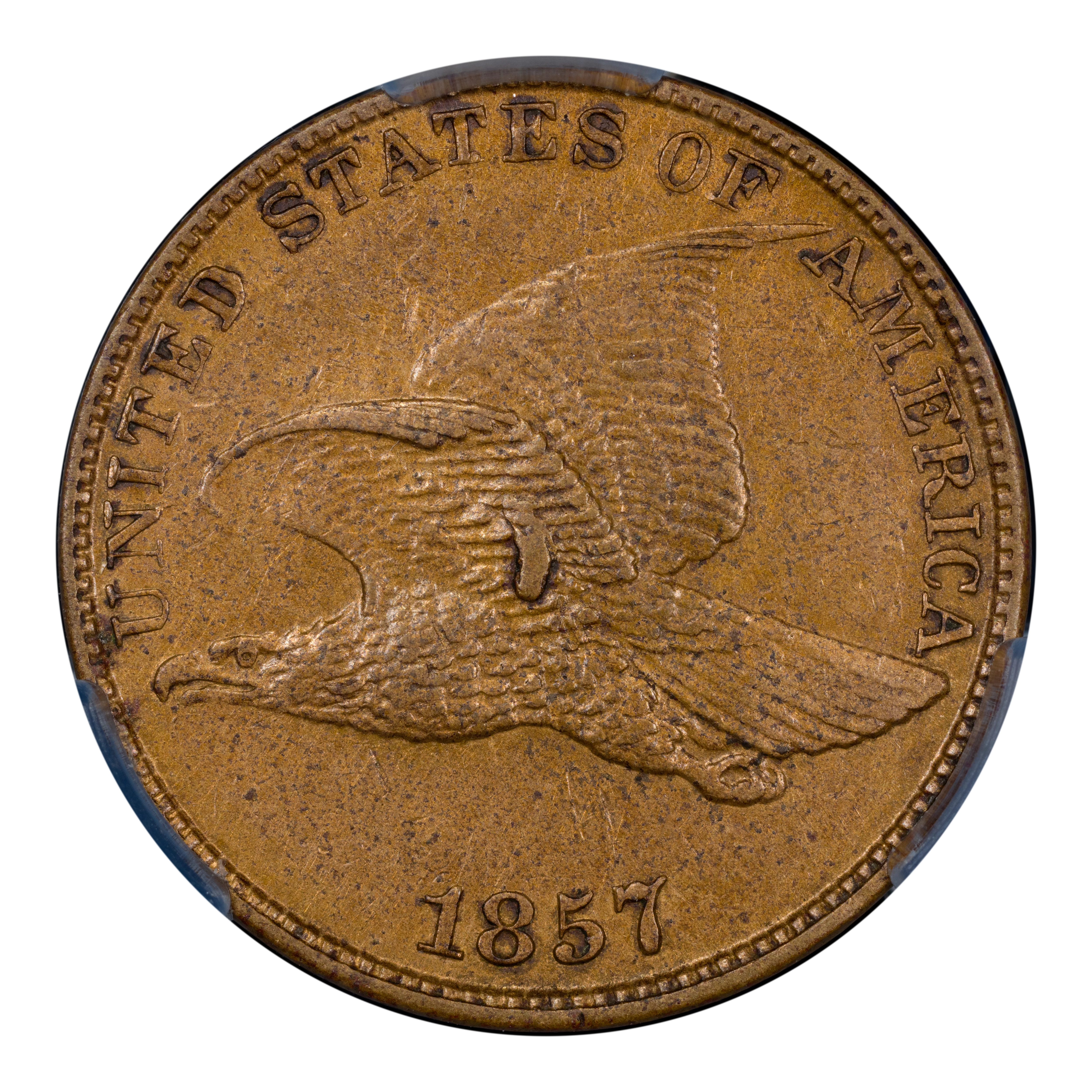 1857 1c Flying Eagle, MPD, S-16 MS