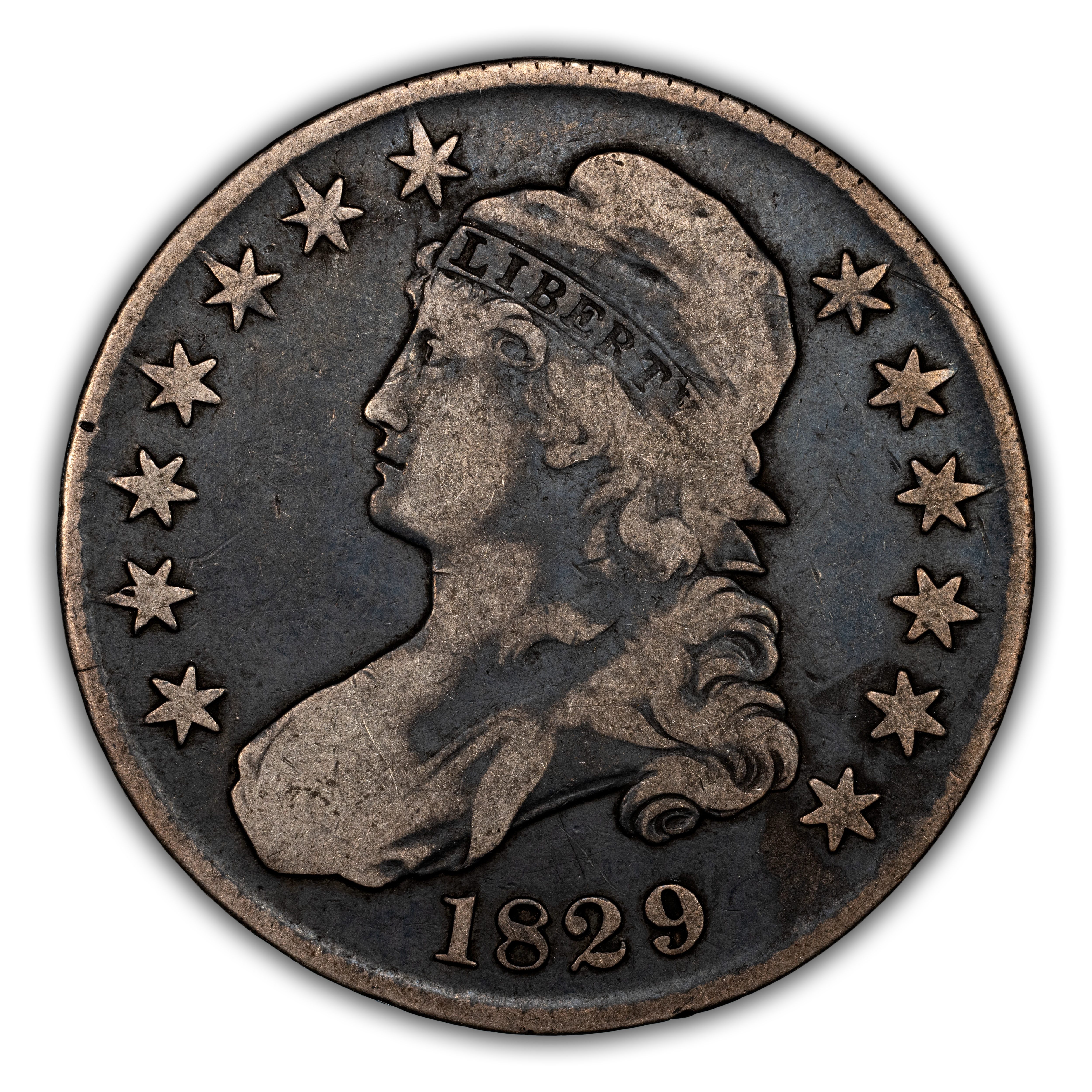 1829 50c Large Letters MS