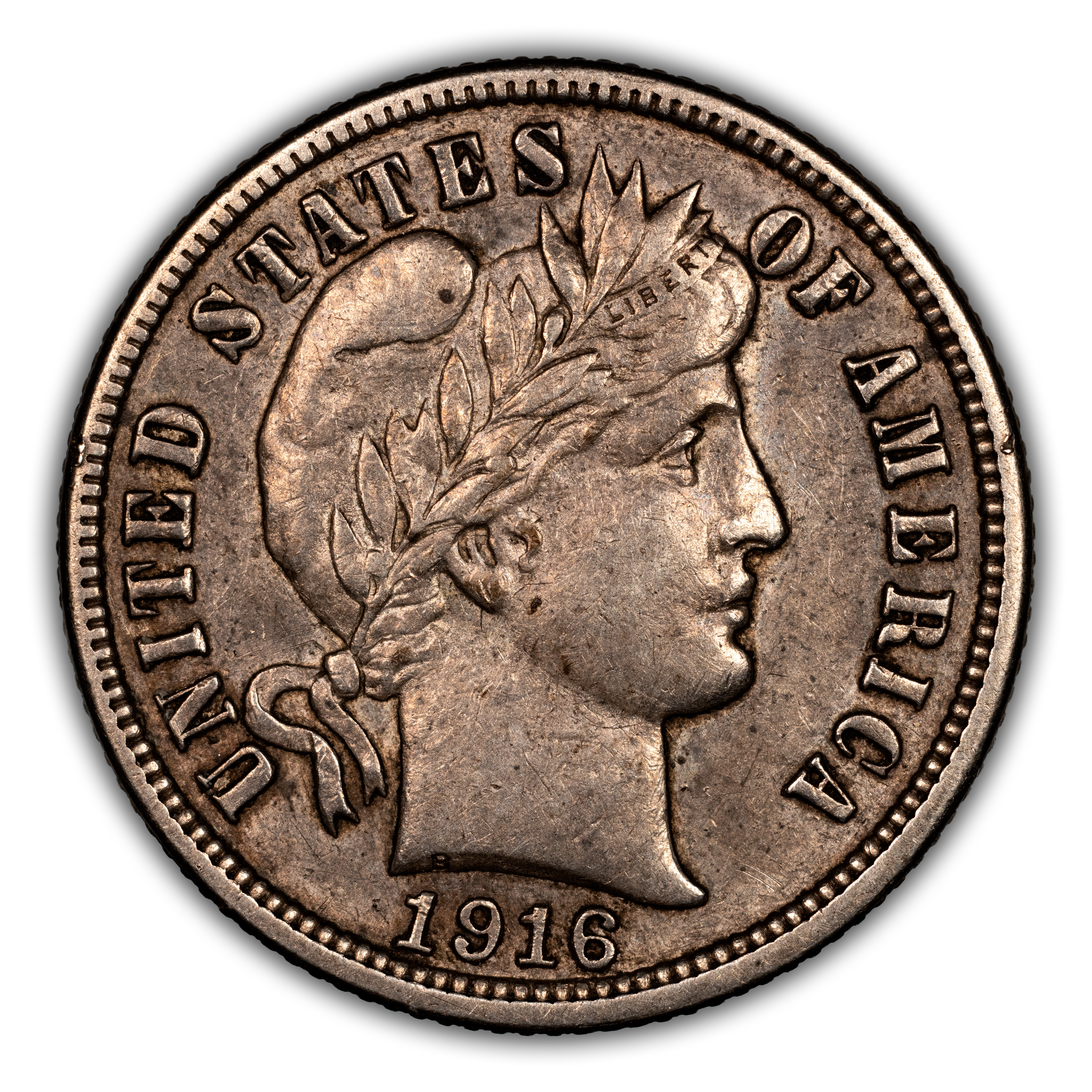 1916-S 10c Barber MS