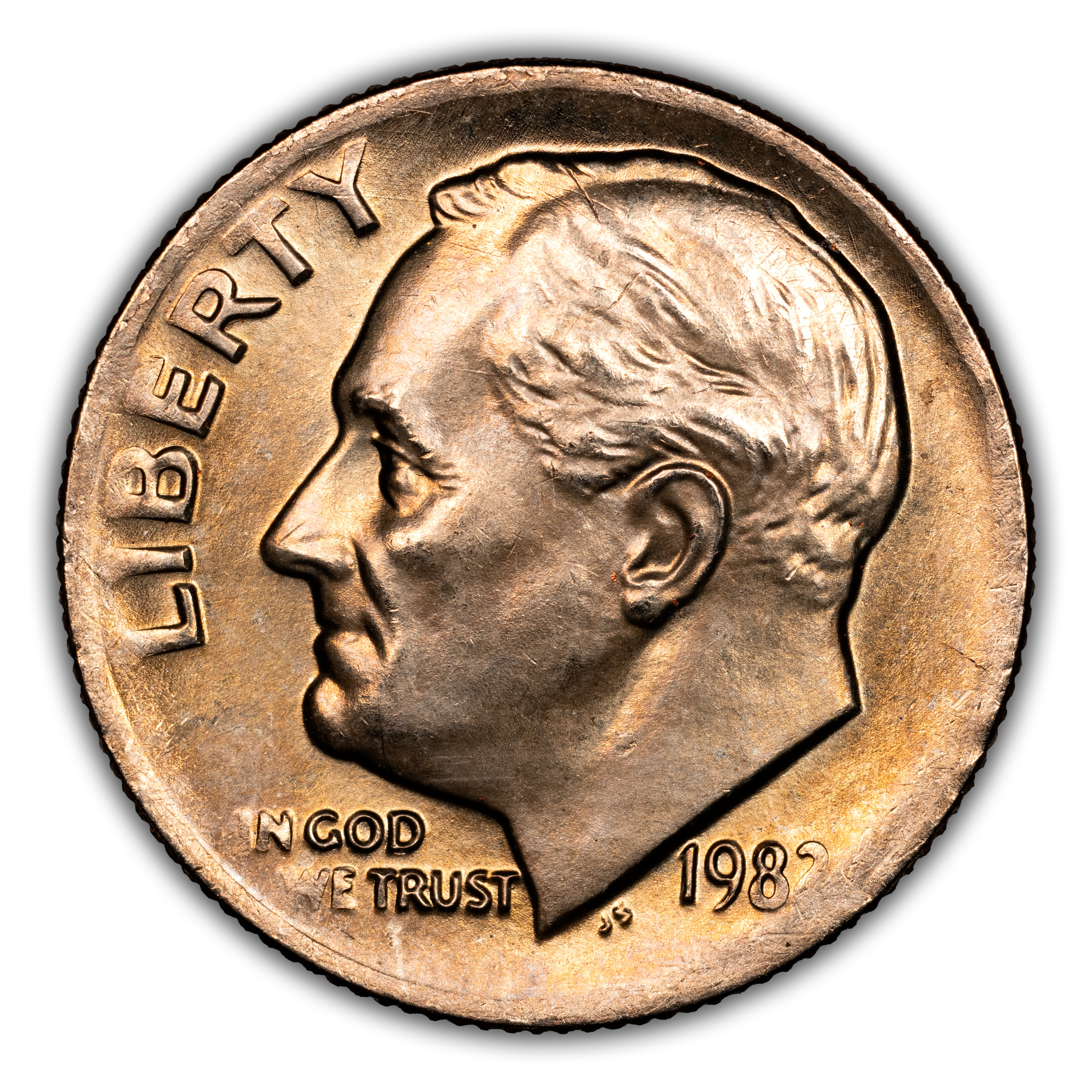 1982 No P 10c Weak Rims MS