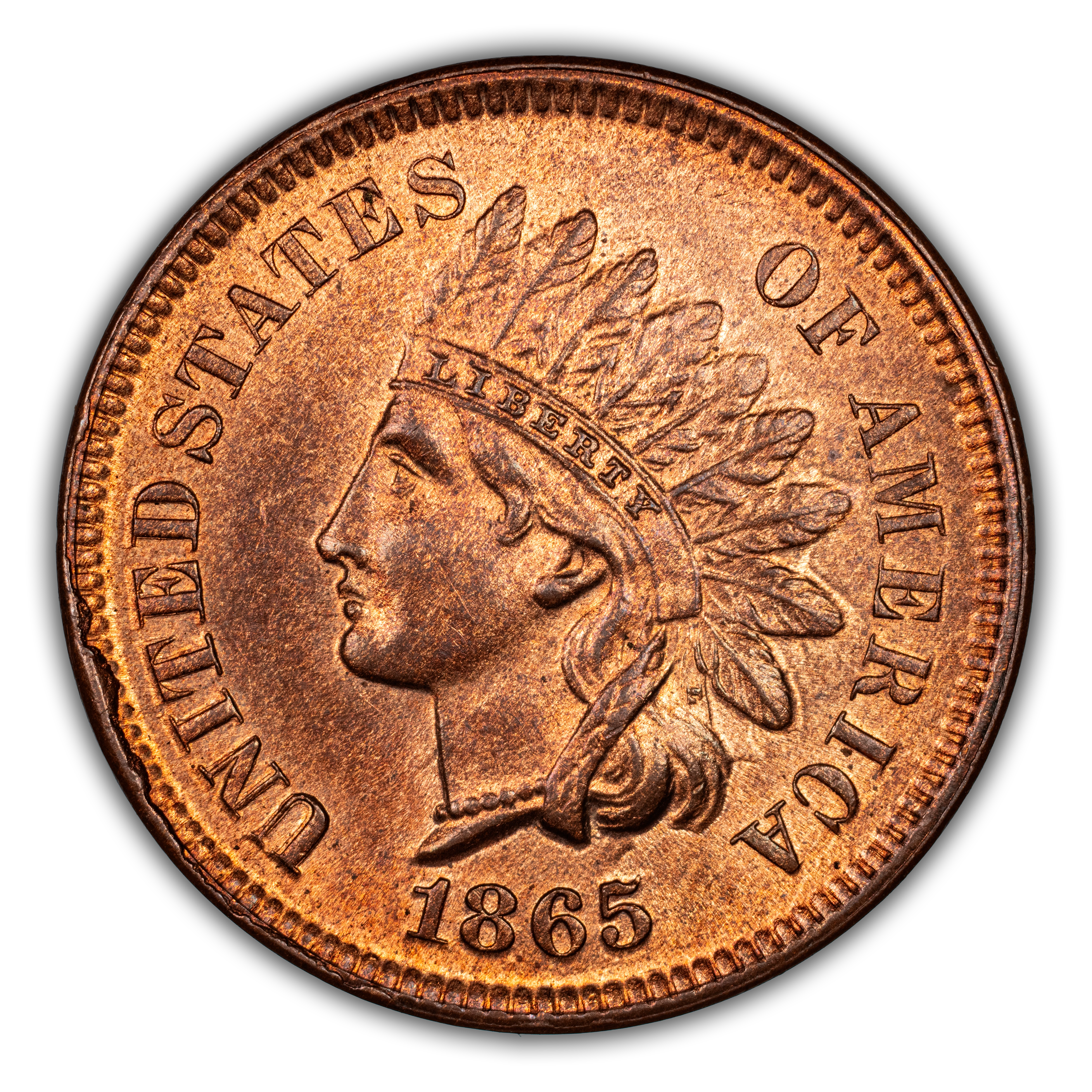 1865 1c Fancy 5 MS RB